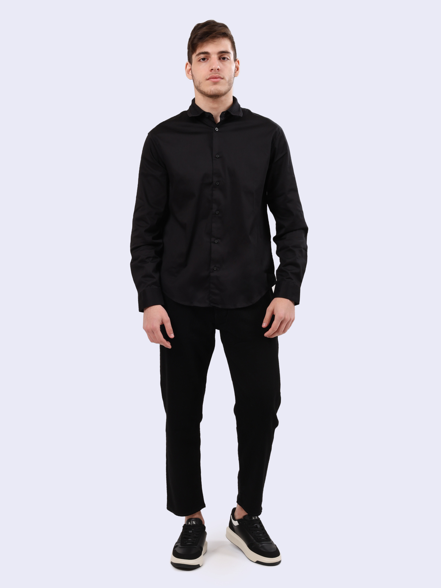 Рубашка Armani Exchange 6DZCL6 ZN10Z 1200 черная мужская — купить в интернет-магазине Verdistore