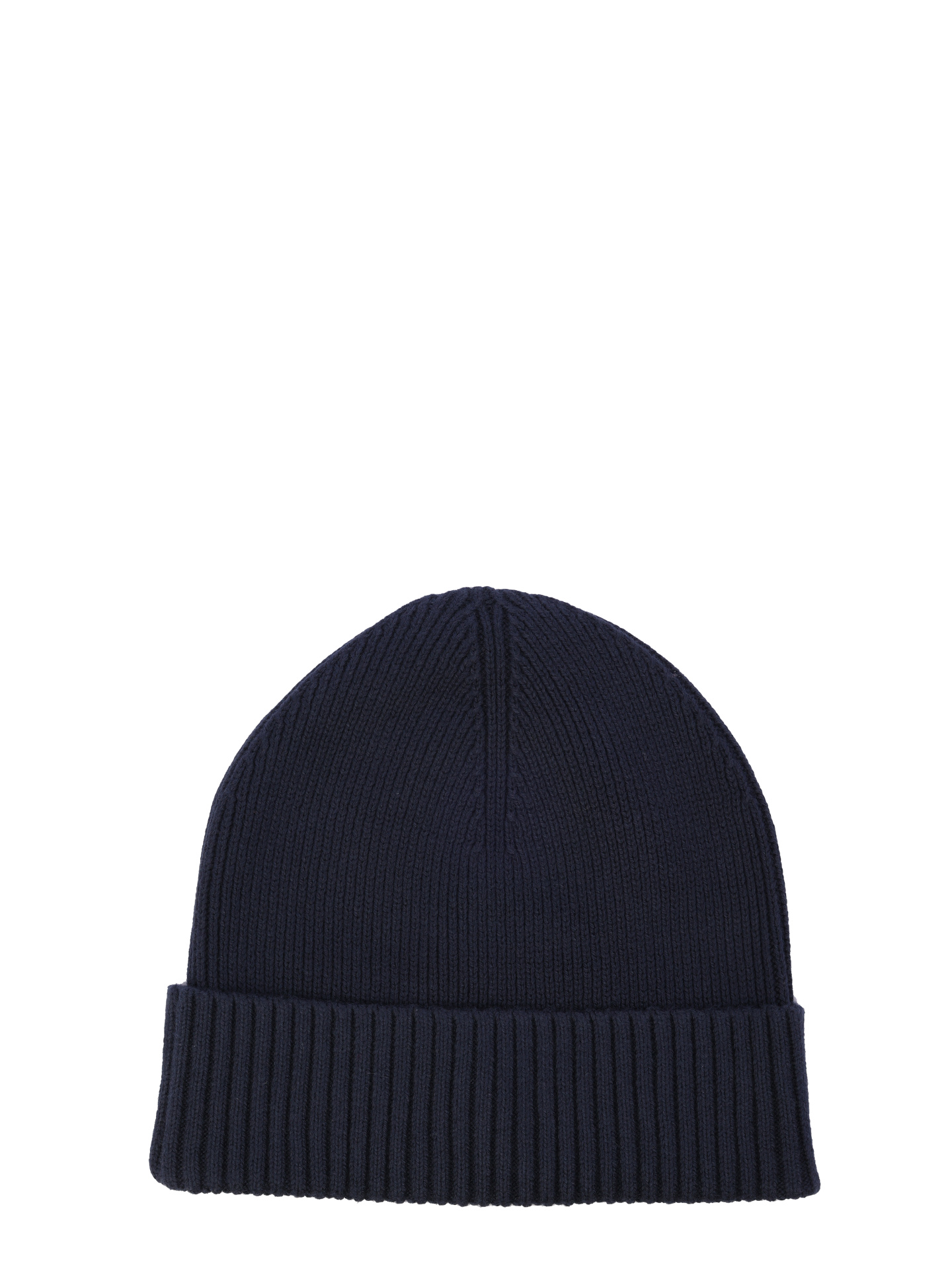Шапка темно-синяя с отворотом с ребристой текстурой  — купить в интернет-магазине Verdistore