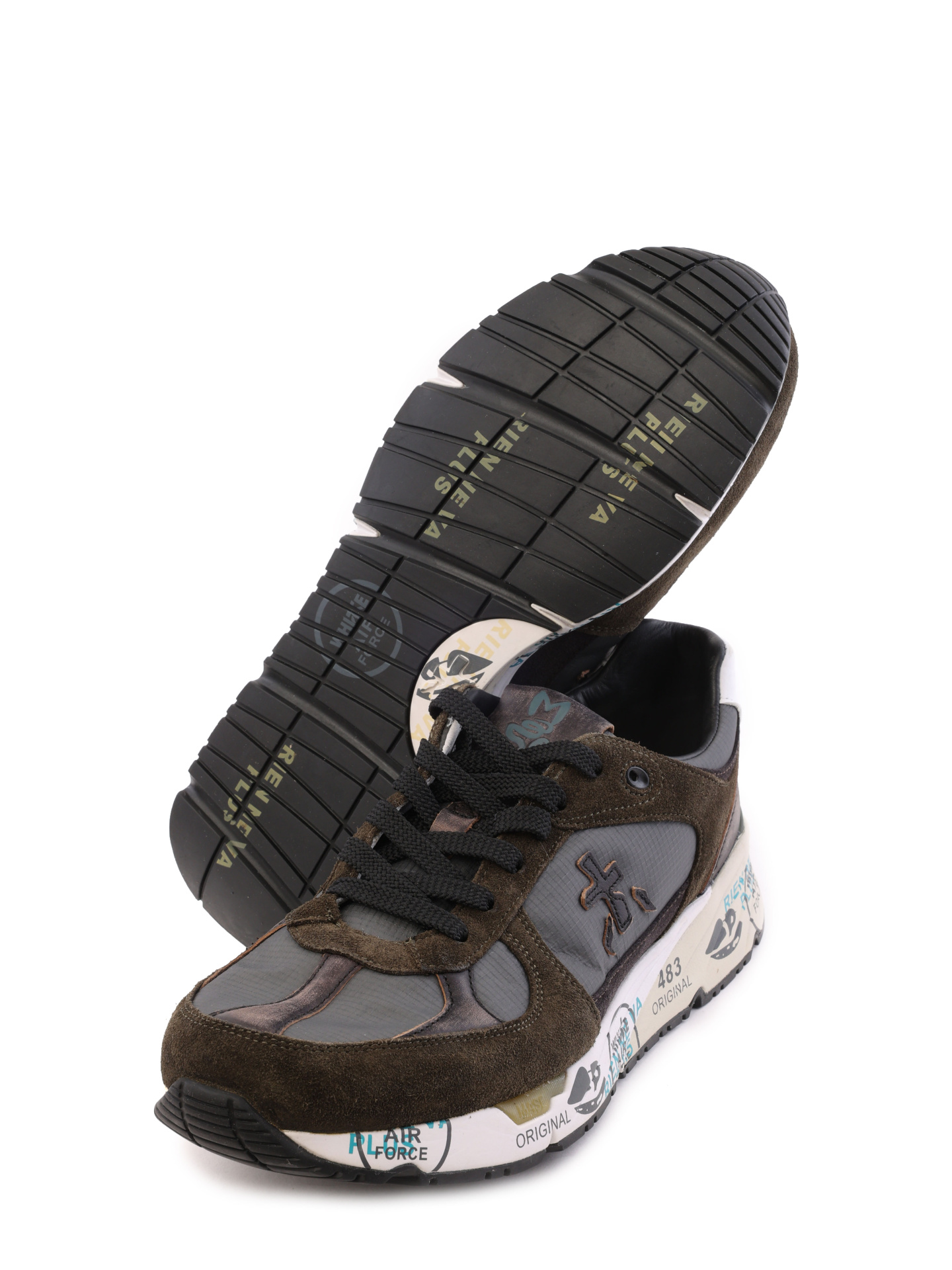 Кроссовки комбинированные с принтом на белой подошве — купить в интернет-магазине Verdistore