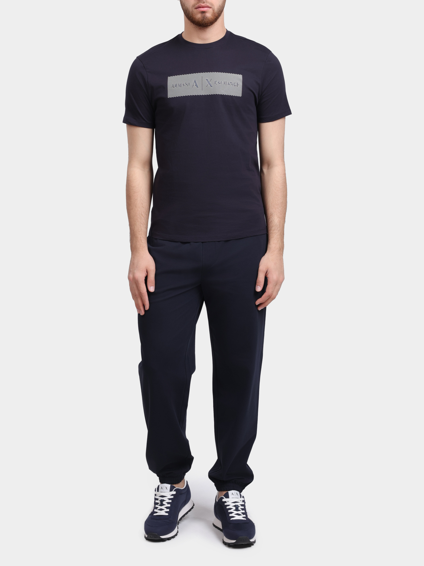 Футболка Armani Exchange XM002472 AF10356 UB101 темно-синяя мужская — купить в интернет-магазине Verdistore