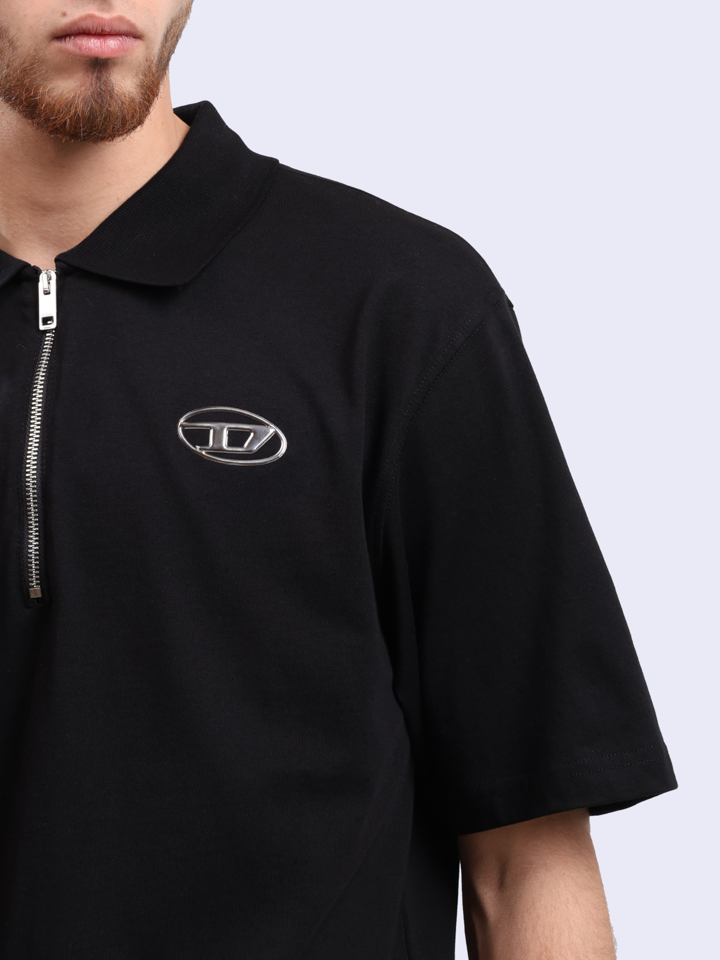 Поло Diesel A112510CLBR9XX хлопковое мужское на молнии — купить в интернет-магазине Verdistore