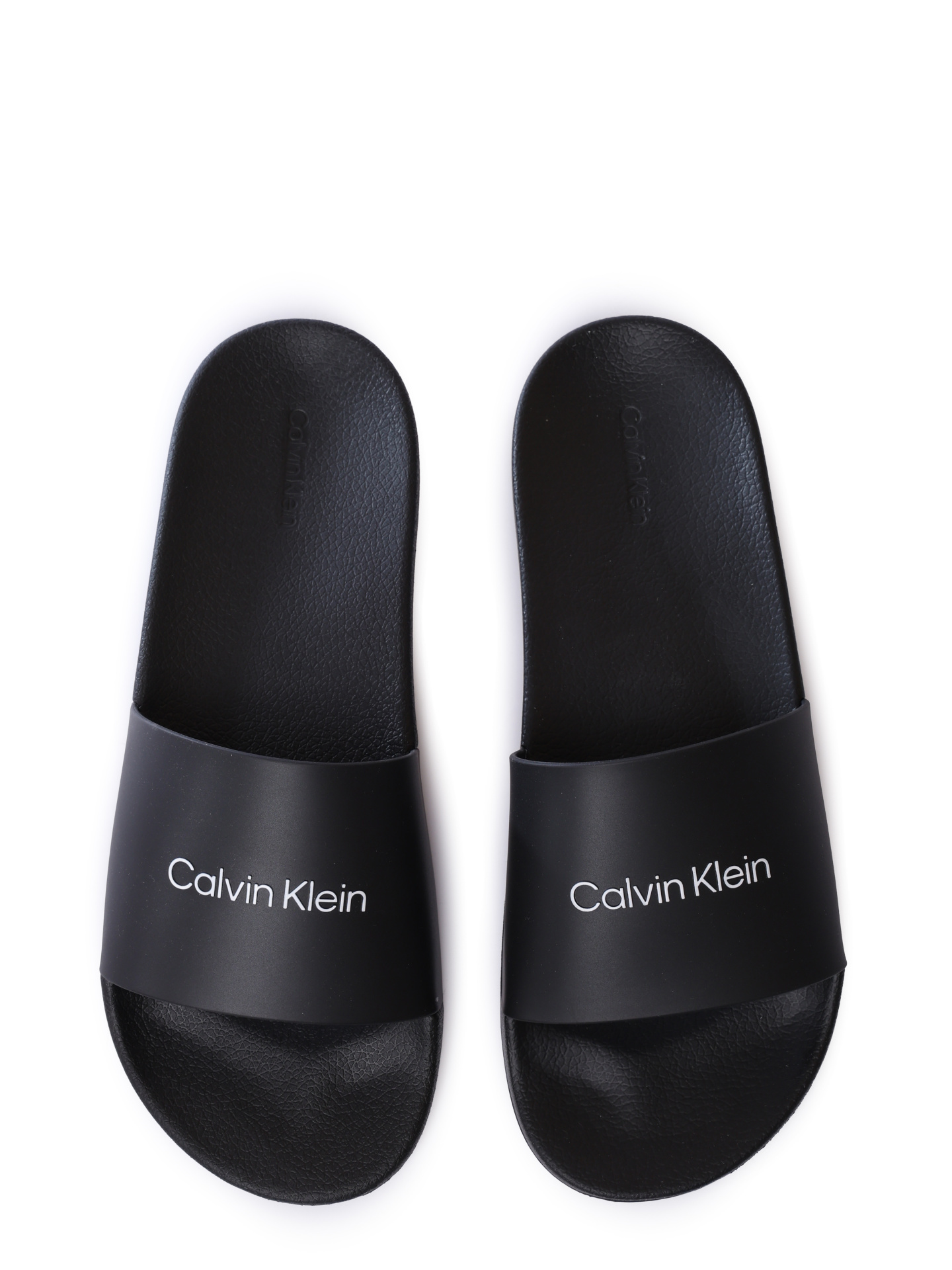 Шлепанцы Calvin Klein HM0HM00455 BEH черные мужские с логотипом — купить в интернет-магазине Verdistore