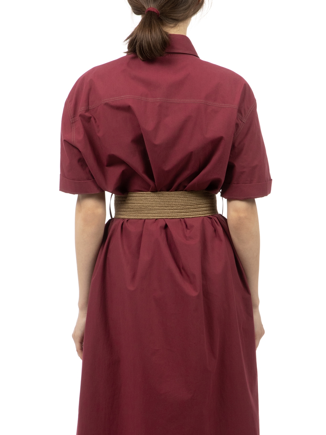 Платье Brunello Cucinelli MH127AFM24 C9488 хлопковое женское с поясом — купить в интернет-магазине Verdistore