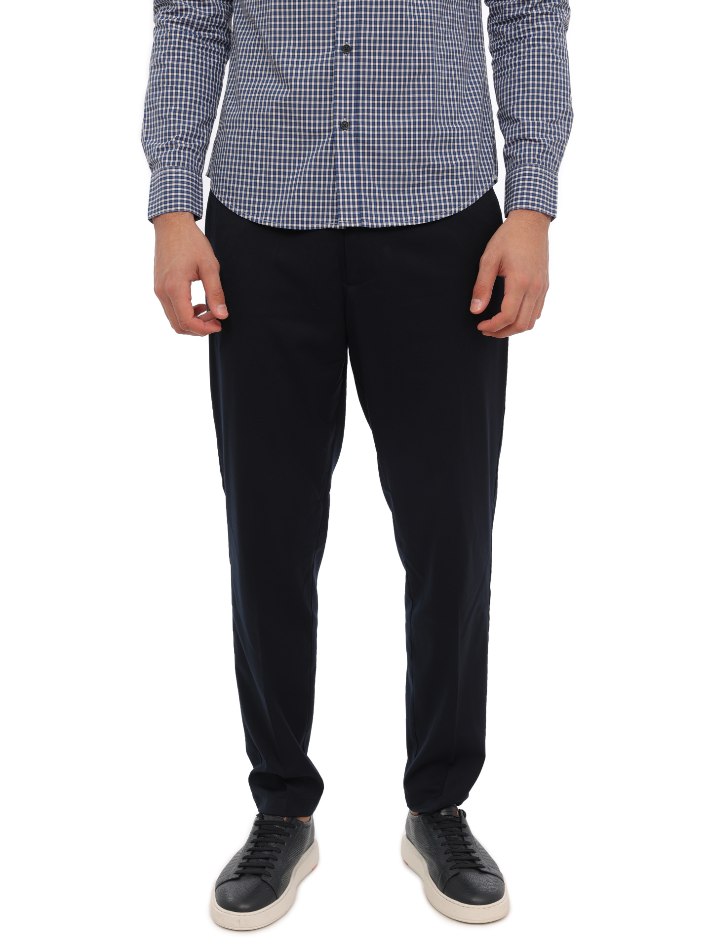 Брюки Armani Exchange 6RZP51 ZNUWZ 1510 темно-синие мужские со стрелками — купить в интернет-магазине Verdistore