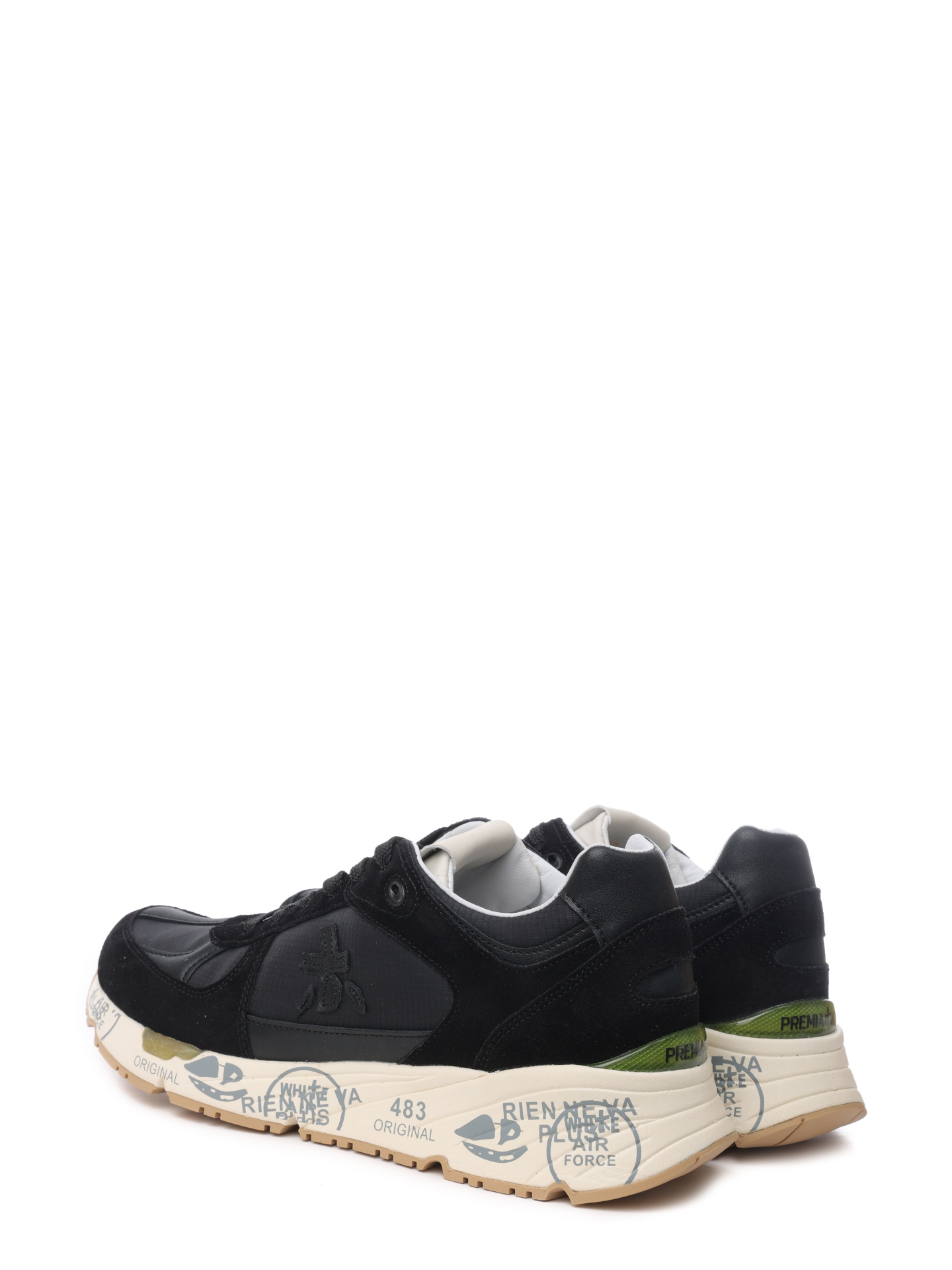 Кроссовки комбинированные черные на белой подошве и приподнятым носком — купить в интернет-магазине Verdistore