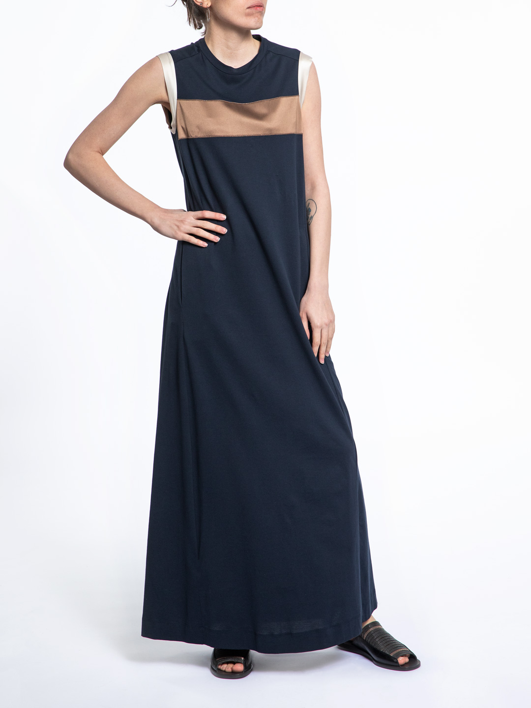 Платье Brunello Cucinelli M0045ABP61 комбинированное женское — купить в интернет-магазине Verdistore