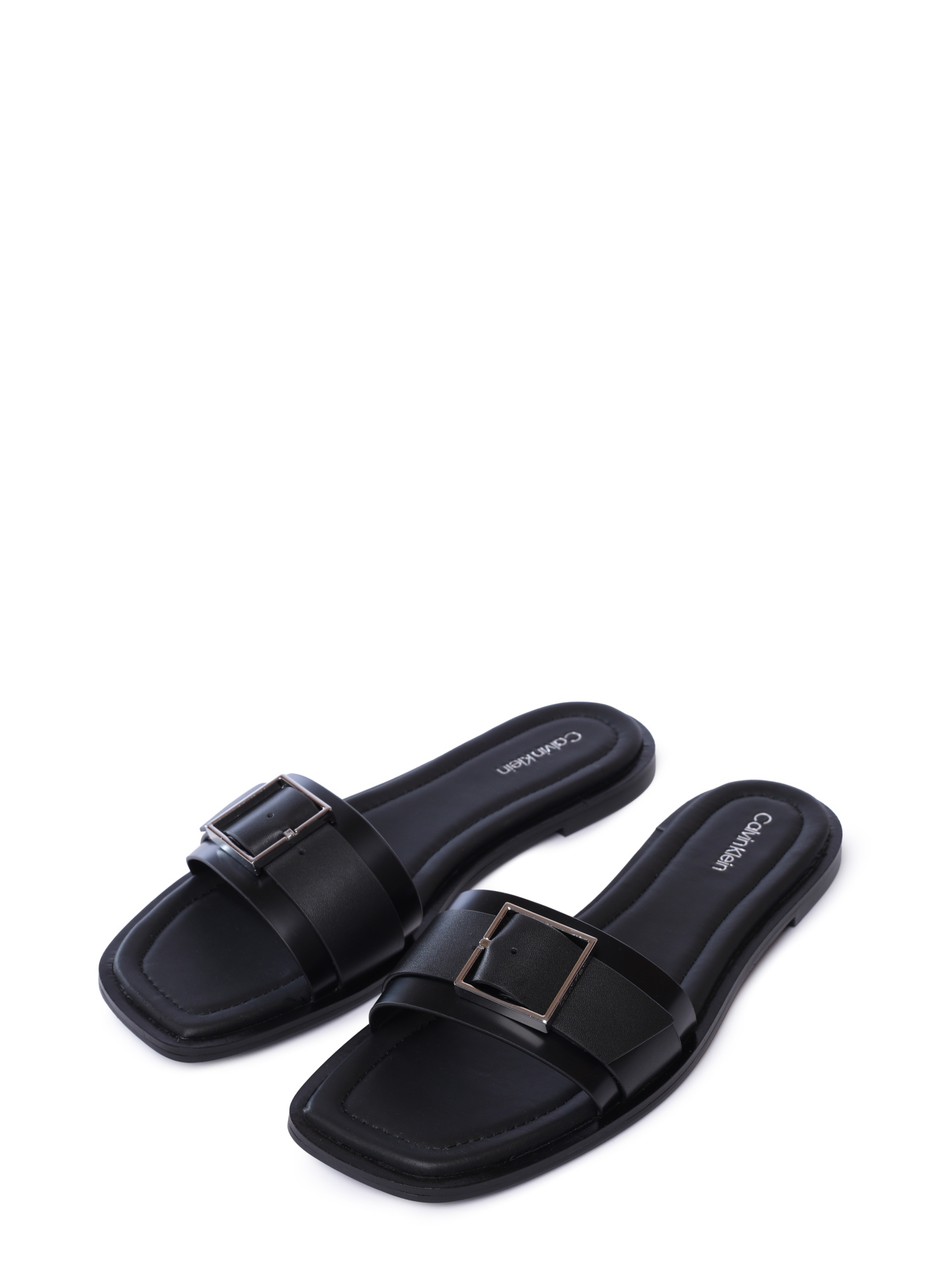 Шлепанцы Calvin Klein HW0HW02490 BEH черные женские из кожи — купить в интернет-магазине Verdistore