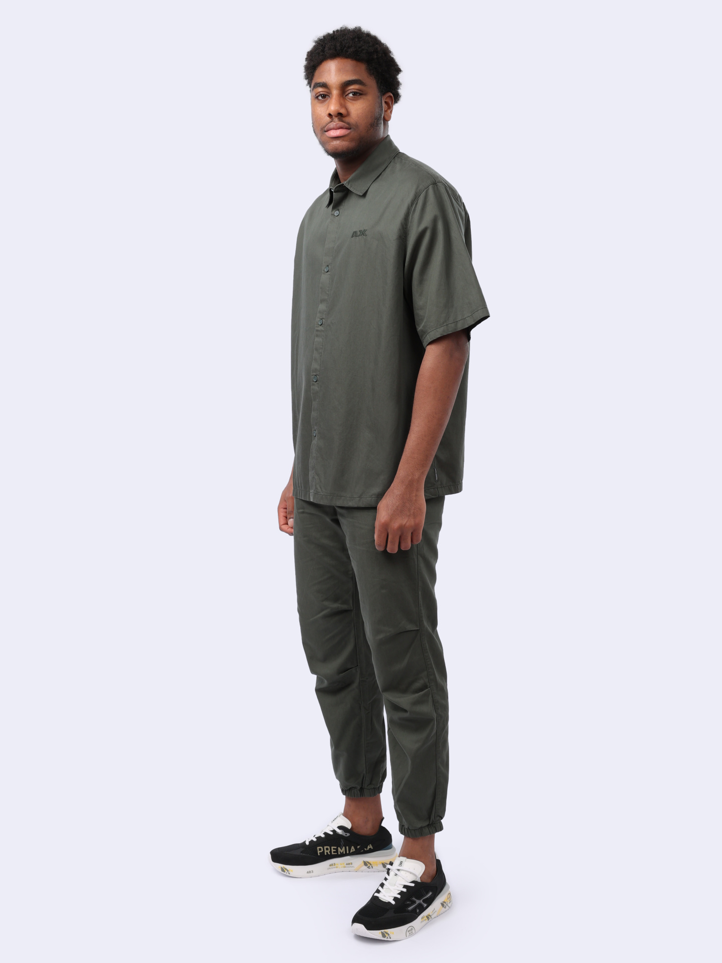 Рубашка Armani Exchange 3DZC21 ZN3LZ 1839 темно-серая мужская — купить в интернет-магазине Verdistore