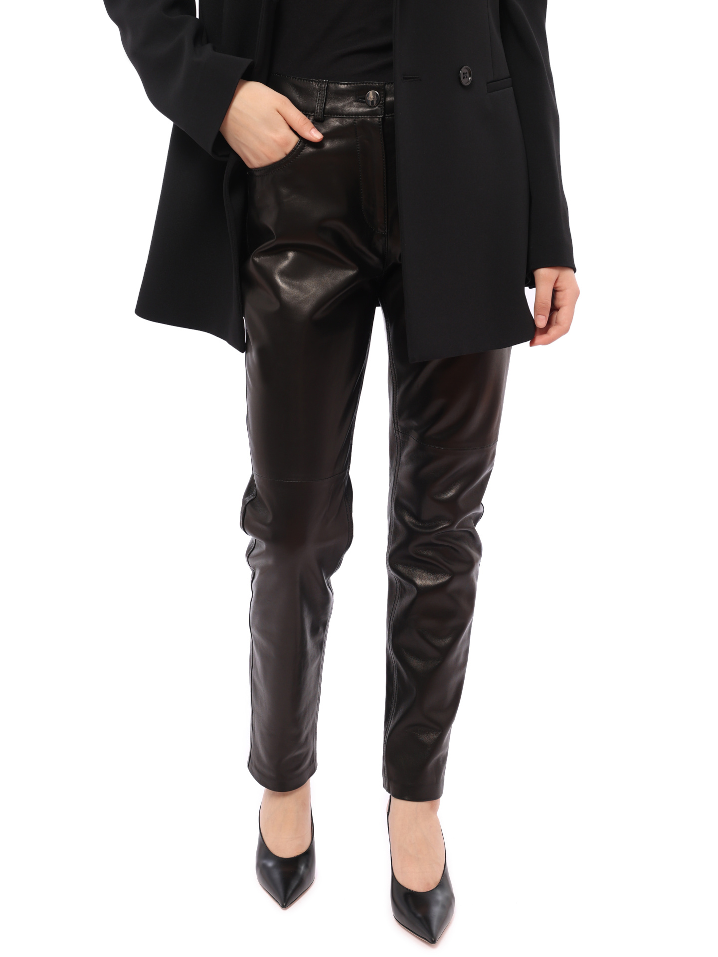 Брюки Barbara Bui S8605 черные женские из кожи — купить в интернет-магазине Verdistore