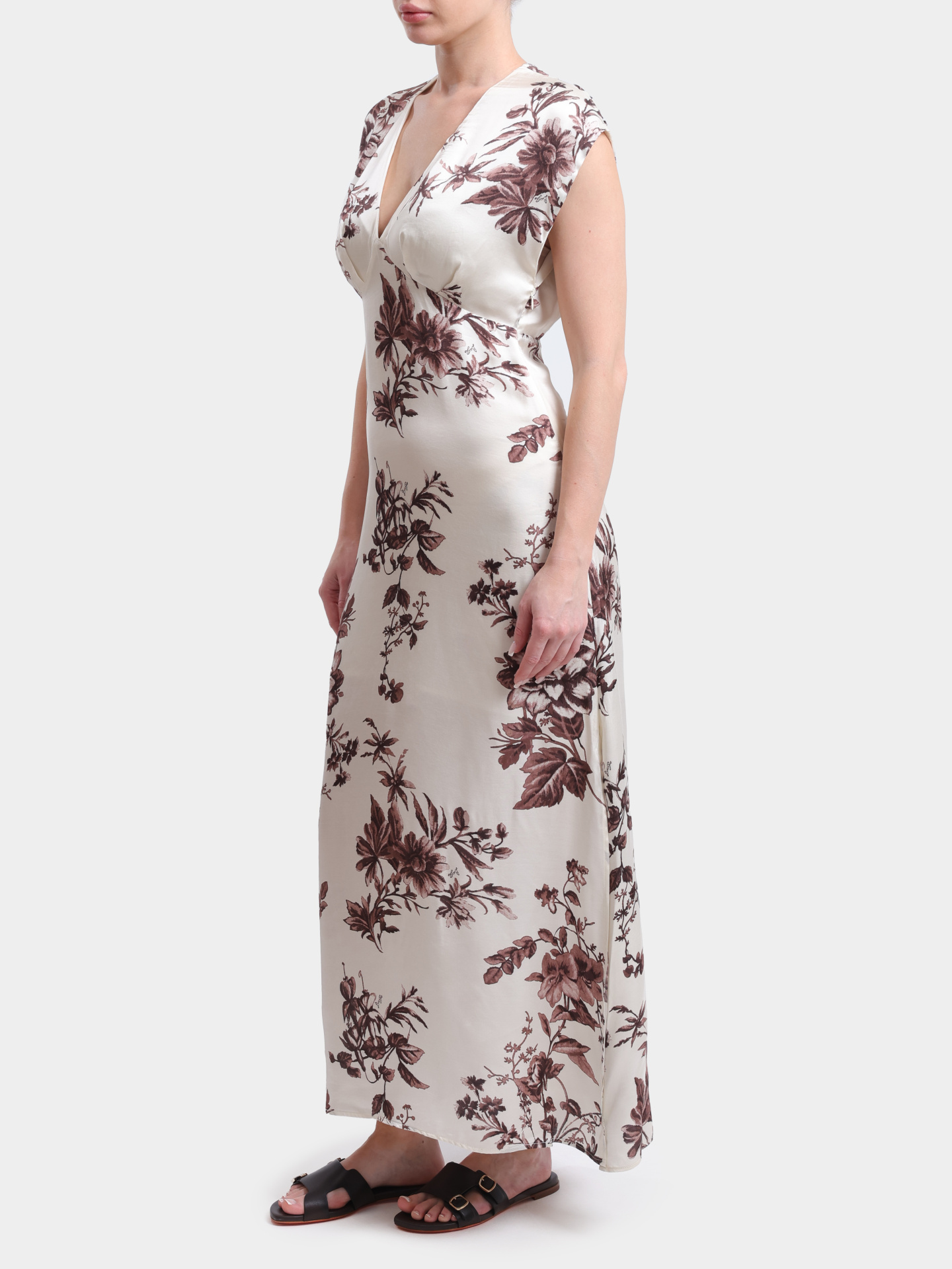 Платье Liu-Jo BLACK LABEL CA6298 TS061 P9654 с принтом цветов и открытым вырезом — купить в интернет-магазине Verdistore