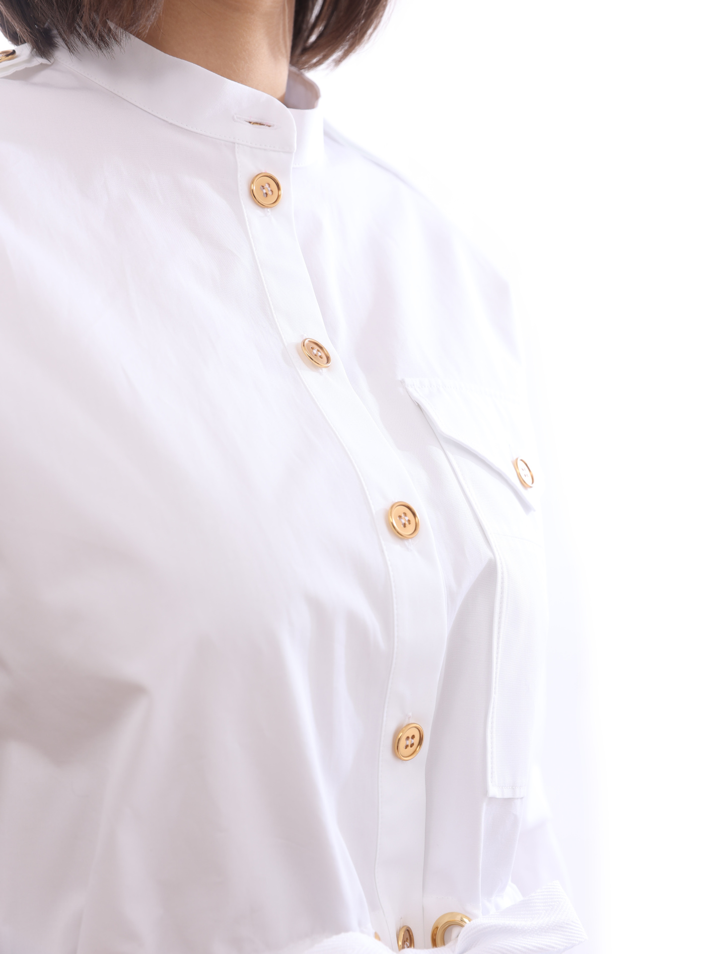 Блуза Alexander McQueen 686743-QAAAY 9000 белая женская из хлопка — купить в интернет-магазине Verdistore