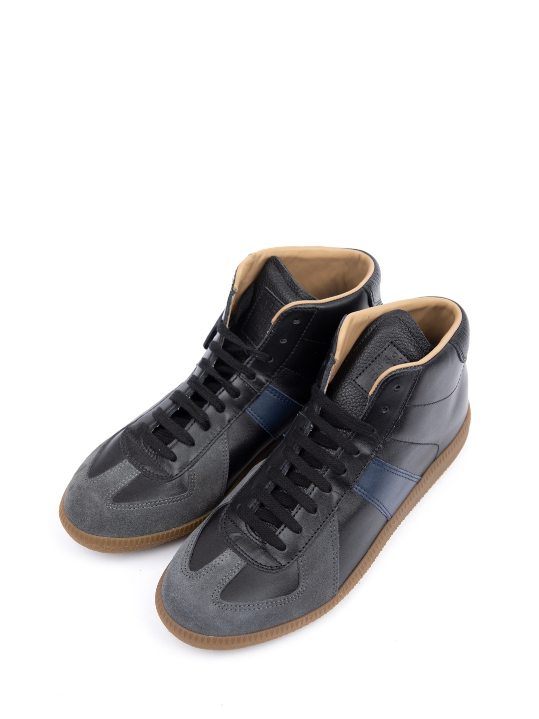 Кеды черные с синими и серыми вставками на шнуровке — купить в интернет-магазине Verdistore