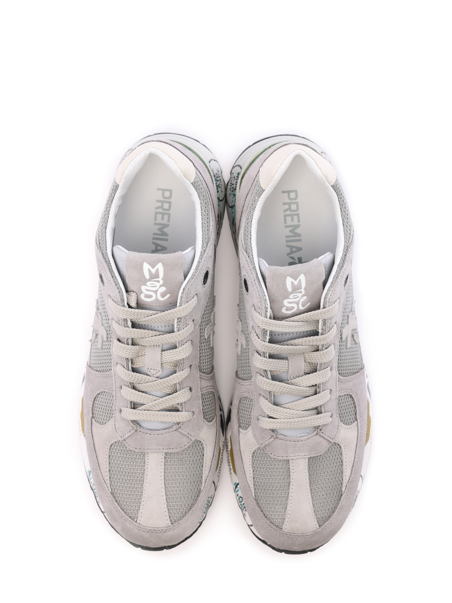 Кроссовки серые с логотипом по бокам и принтом на подошве — купить в интернет-магазине Verdistore