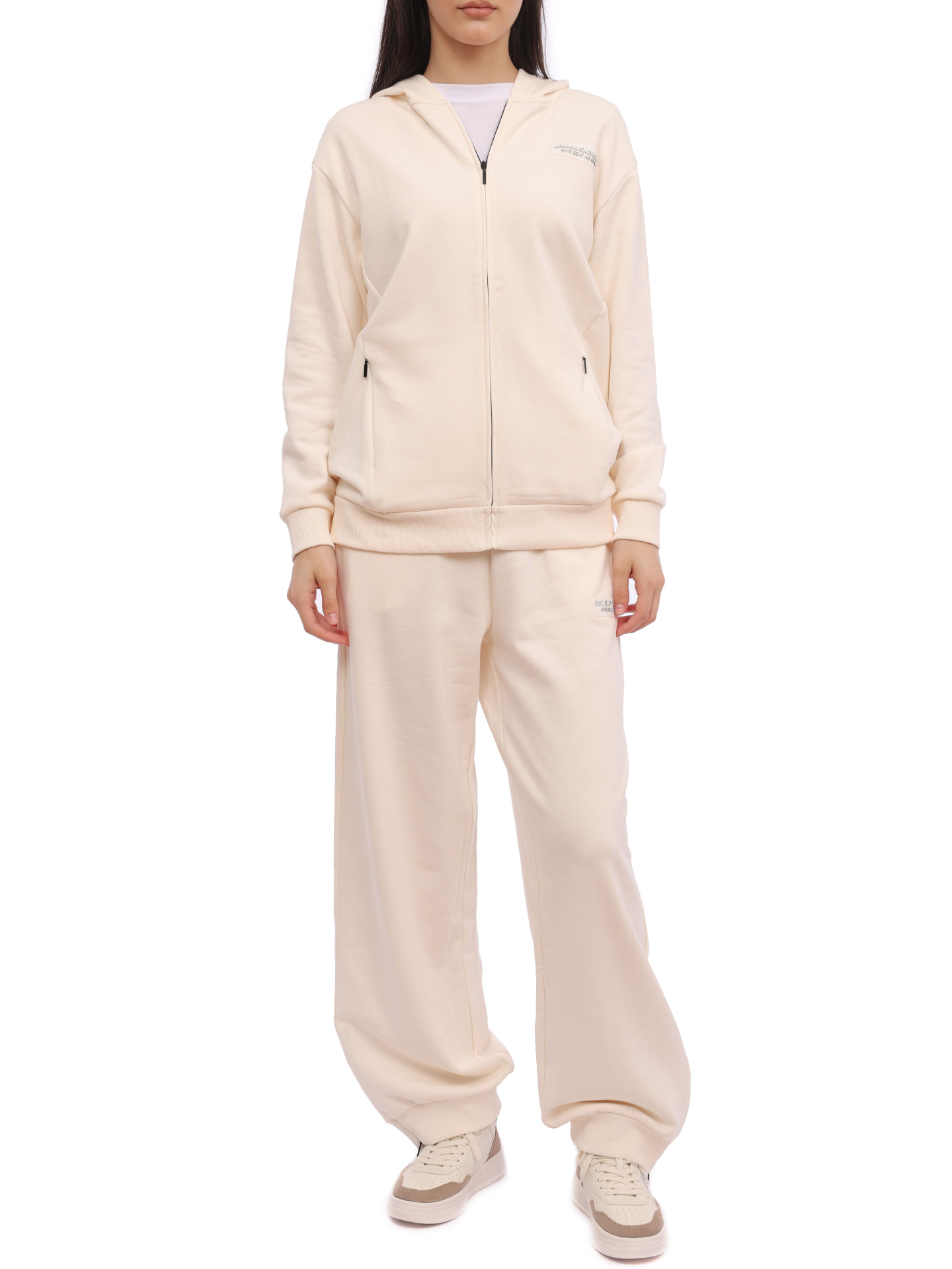 картинка Брюки Armani Exchange 6RYP72 YJEBZ 1130 белые женские с манжетами от магазина Verdistore