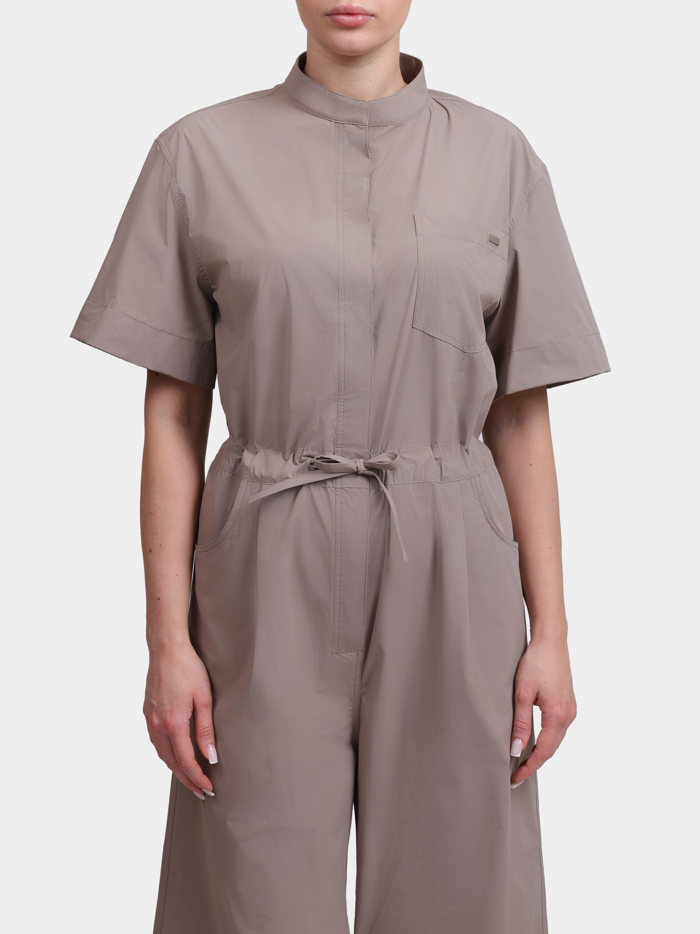 Комбинезон Herno TT000010D 12691Z 2600 бежевый женский с поясом на кулиске  — купить в интернет-магазине Verdistore