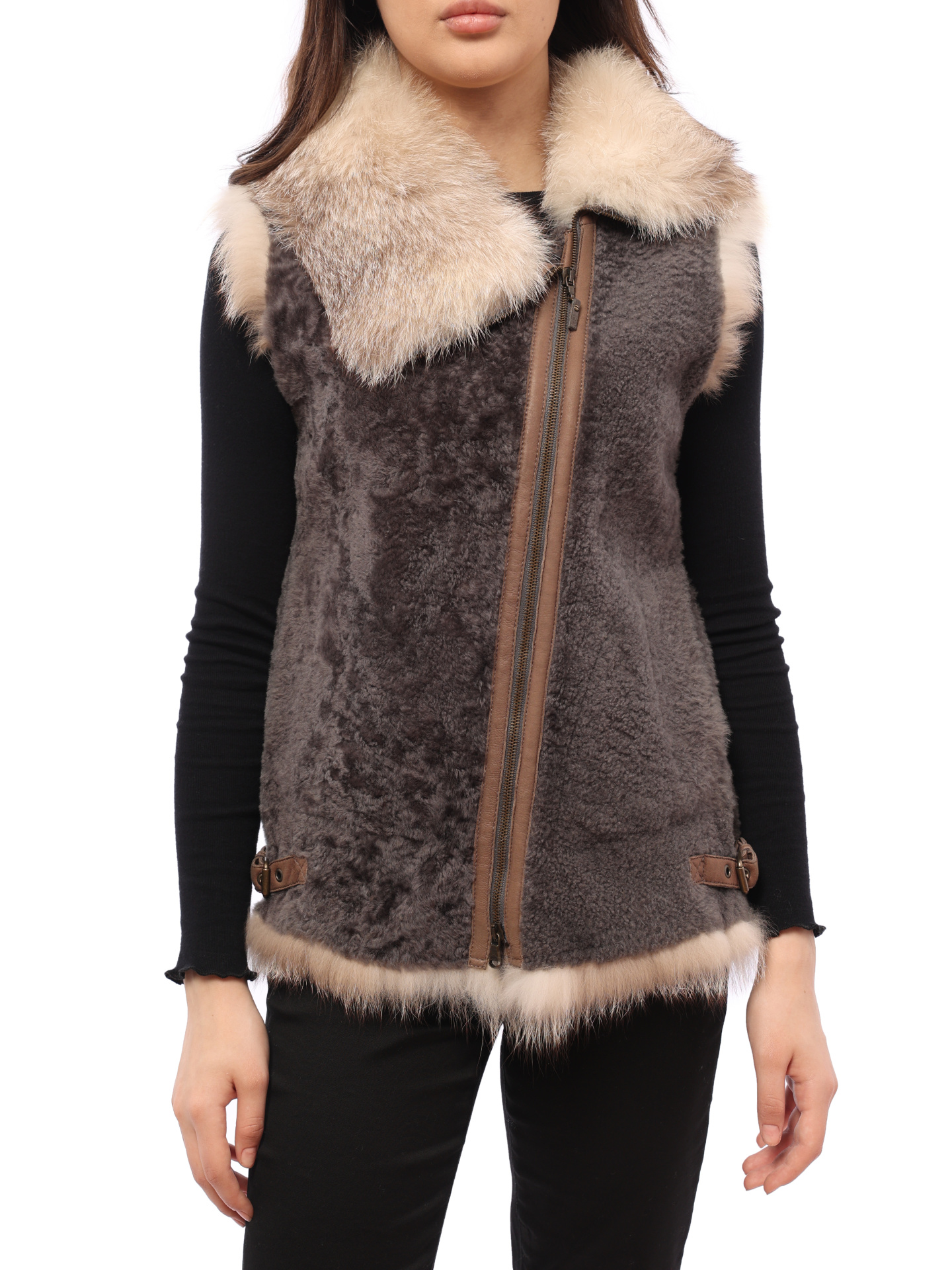Жилет Brunello Cucinelli MPMNB2057 меховой женский — купить в интернет-магазине Verdistore
