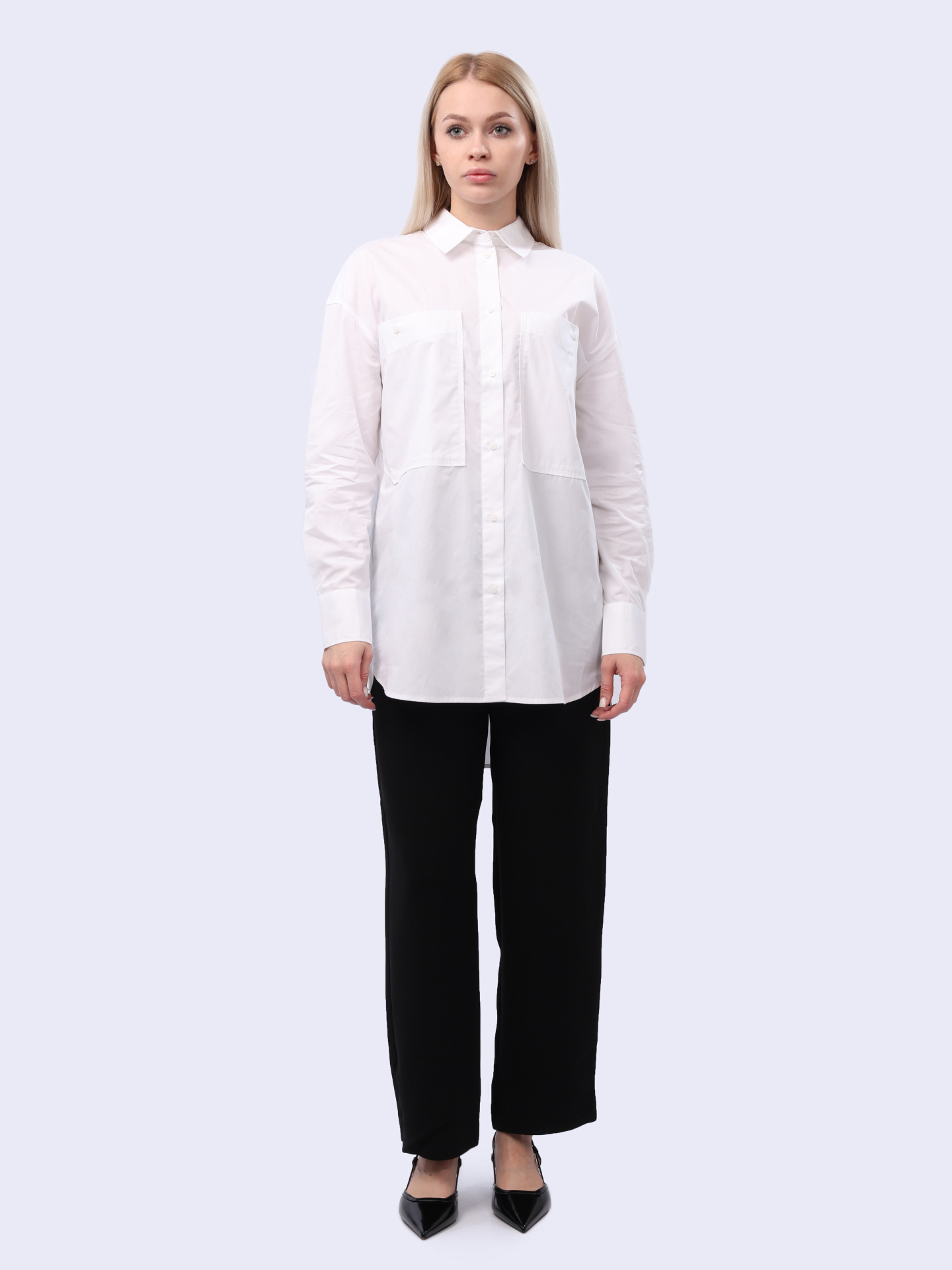 картинка Рубашка Armani Exchange 6DYC40 YN3NZ 1000 белая женская из хлопка от магазина Verdistore