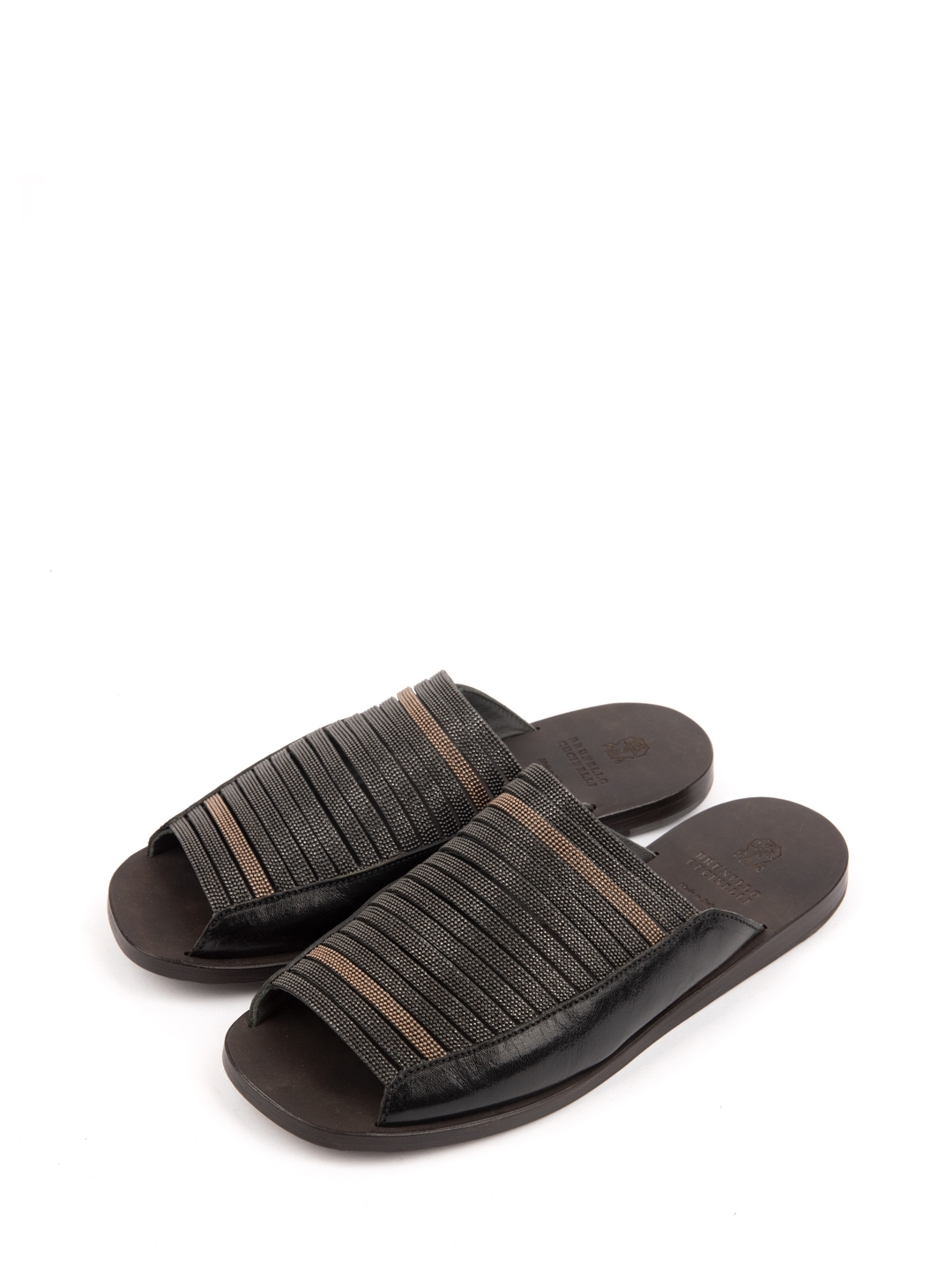 Тапки Brunello Cucinelli MZSCC1446 кожаные женские — купить в интернет-магазине Verdistore