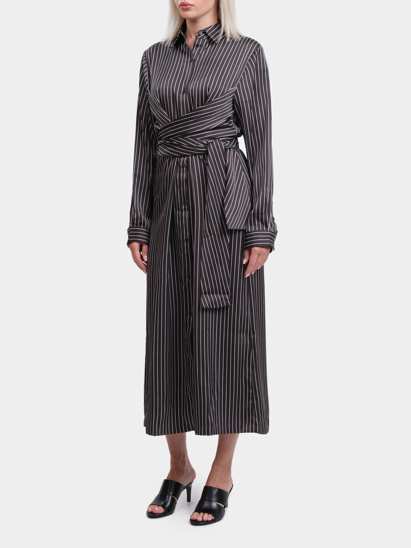 Платье Hugo 50531451 978 полосатое женское с поясом — купить в интернет-магазине Verdistore