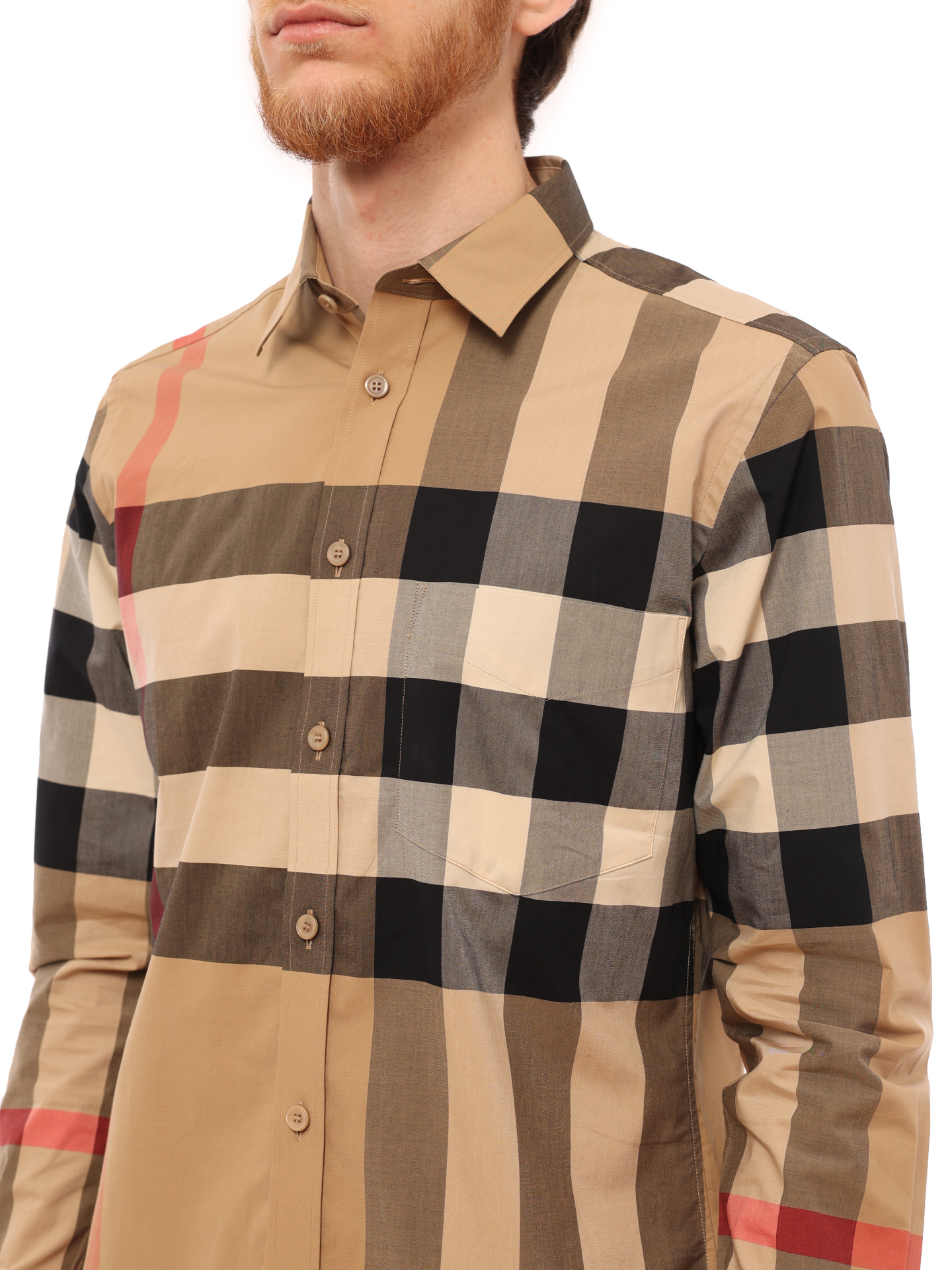 Рубашка Burberry 8010213 A7028 хлопковая мужская в клетку — купить в интернет-магазине Verdistore