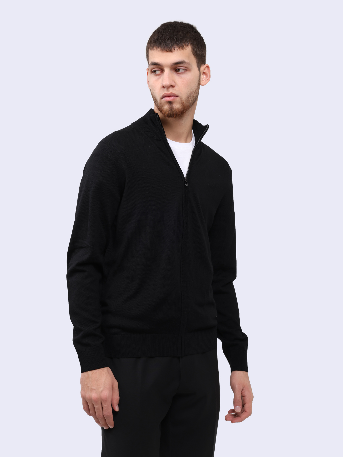 Кардиган из шерсти с воротником стойкой — купить в интернет-магазине Verdistore