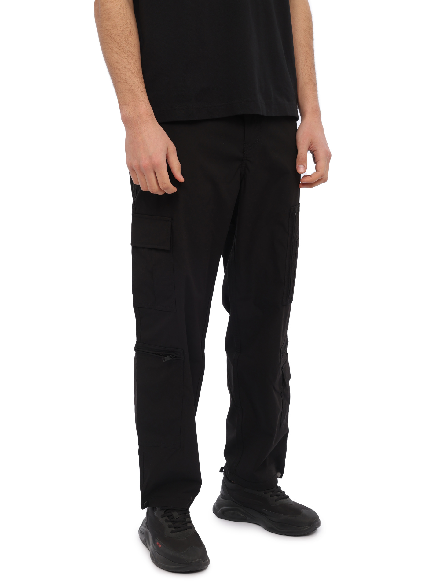 Брюки Boss 50507817 001 черные мужские с накладными карманами — купить в интернет-магазине Verdistore