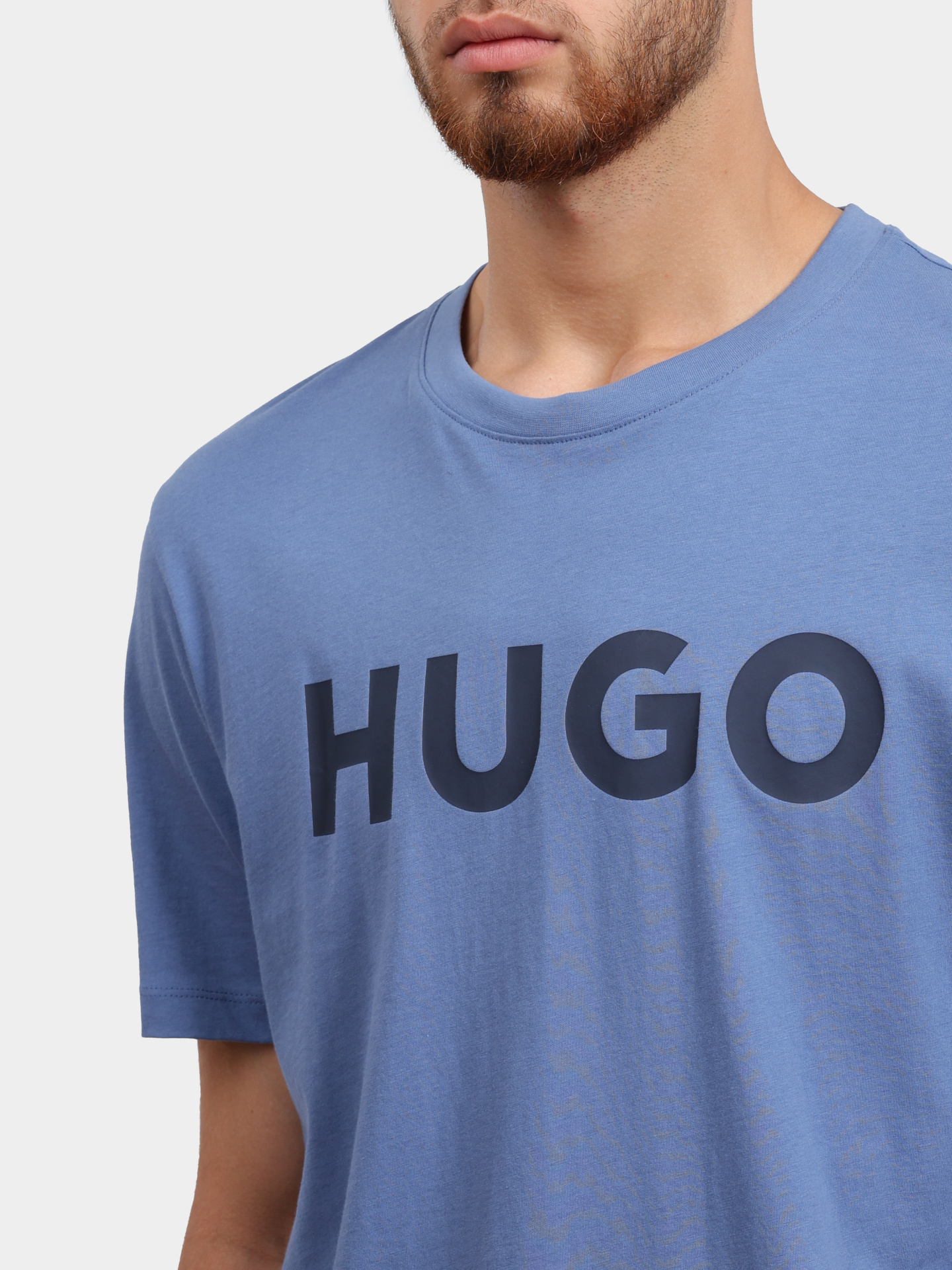 Футболка Hugo Dulivio 10229761 01 50467556 476 синяя мужская с логотипом — купить в интернет-магазине Verdistore