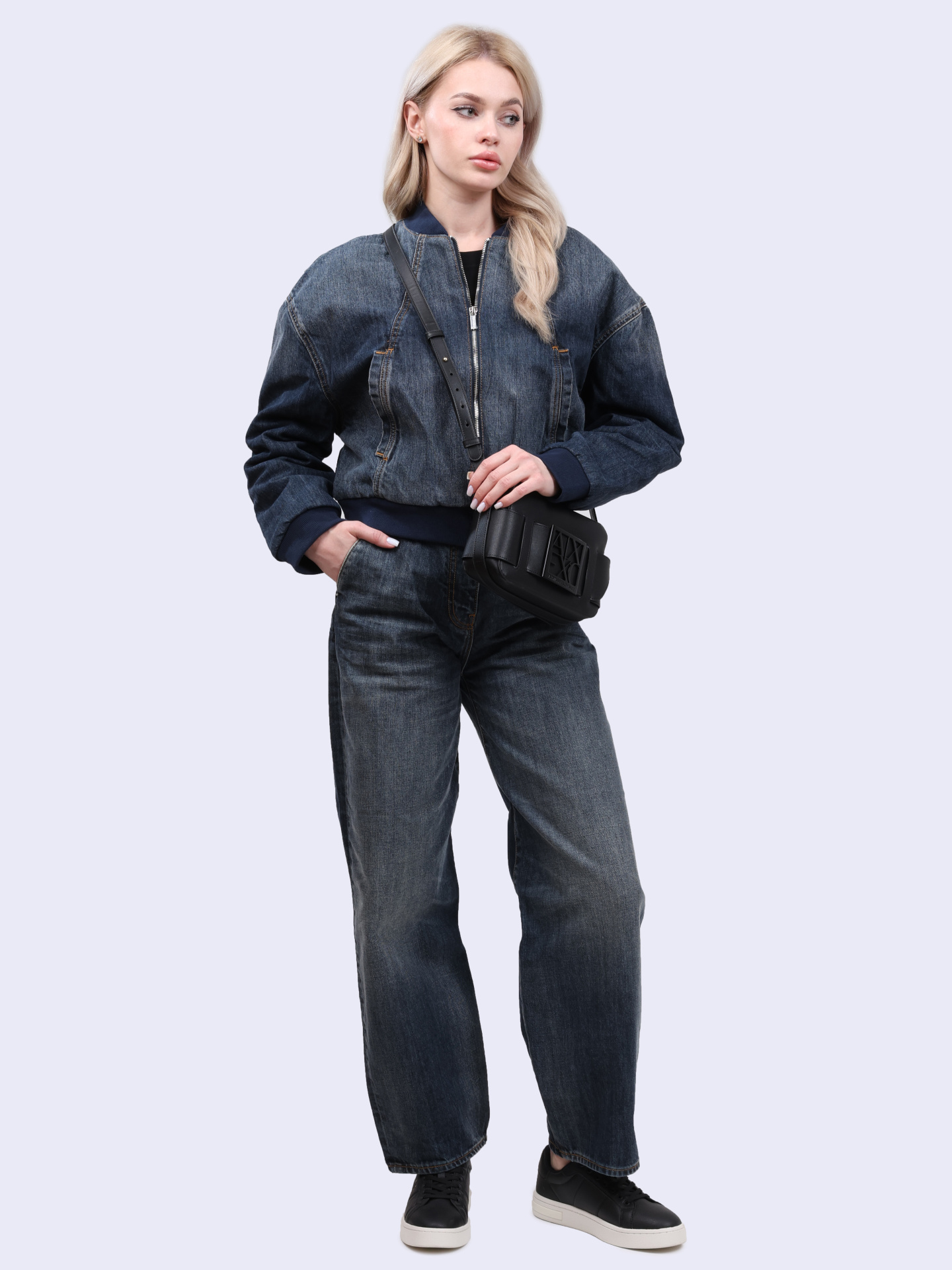 Куртка Armani Exchange 6DYB24 Y18DZ 1500 джинсовая женская укороченная — купить в интернет-магазине Verdistore
