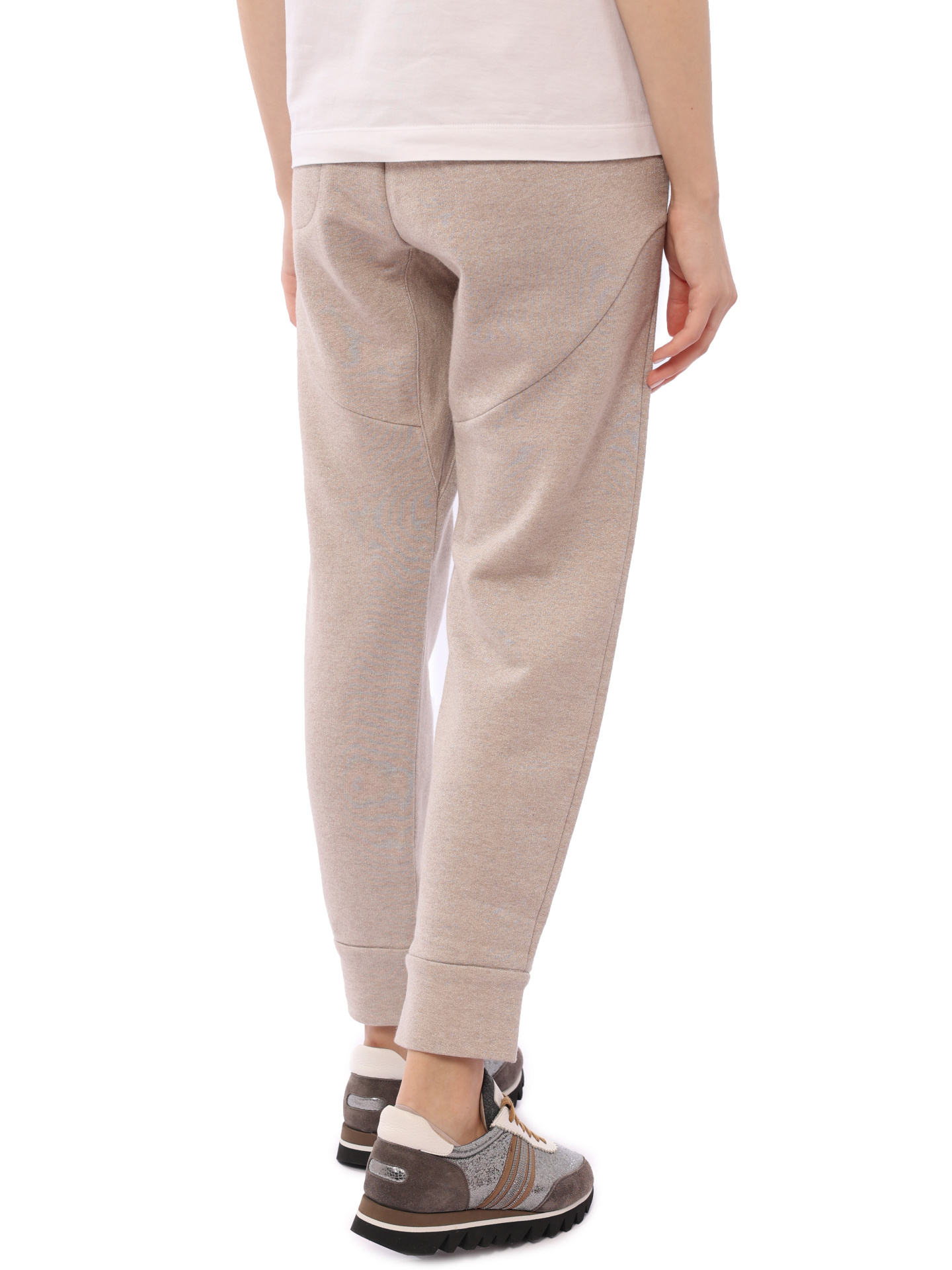 Брюки Brunello Cucinelli MA914S6199 бежевые женские — купить в интернет-магазине Verdistore