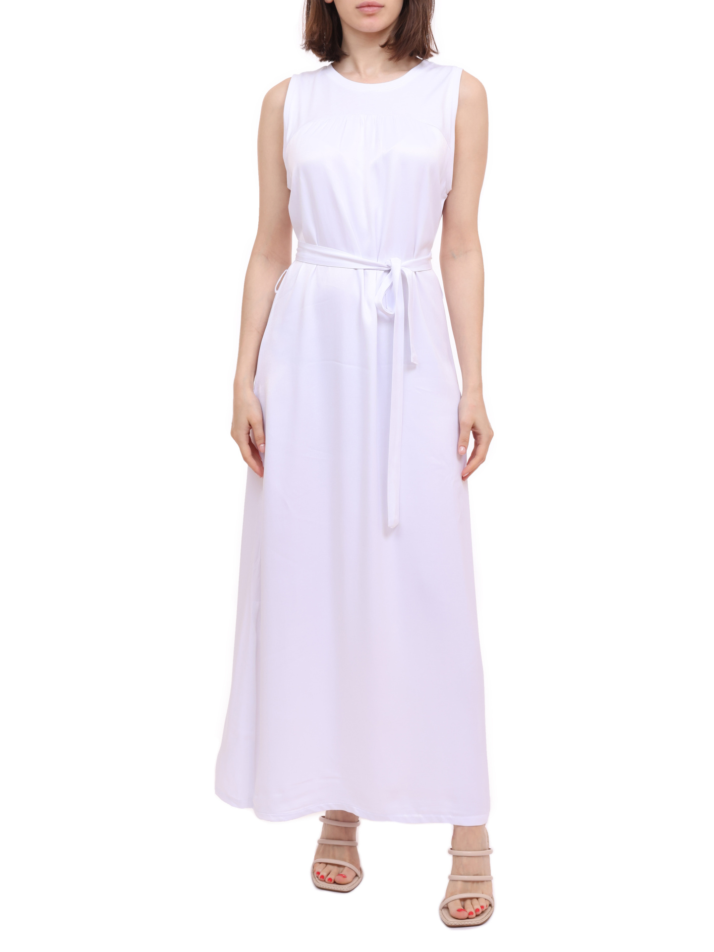 Платье Armani Exchange 3KYA84 YNZ3Z 1000 белое женское с трикотажной вставкой — купить в интернет-магазине Verdistore