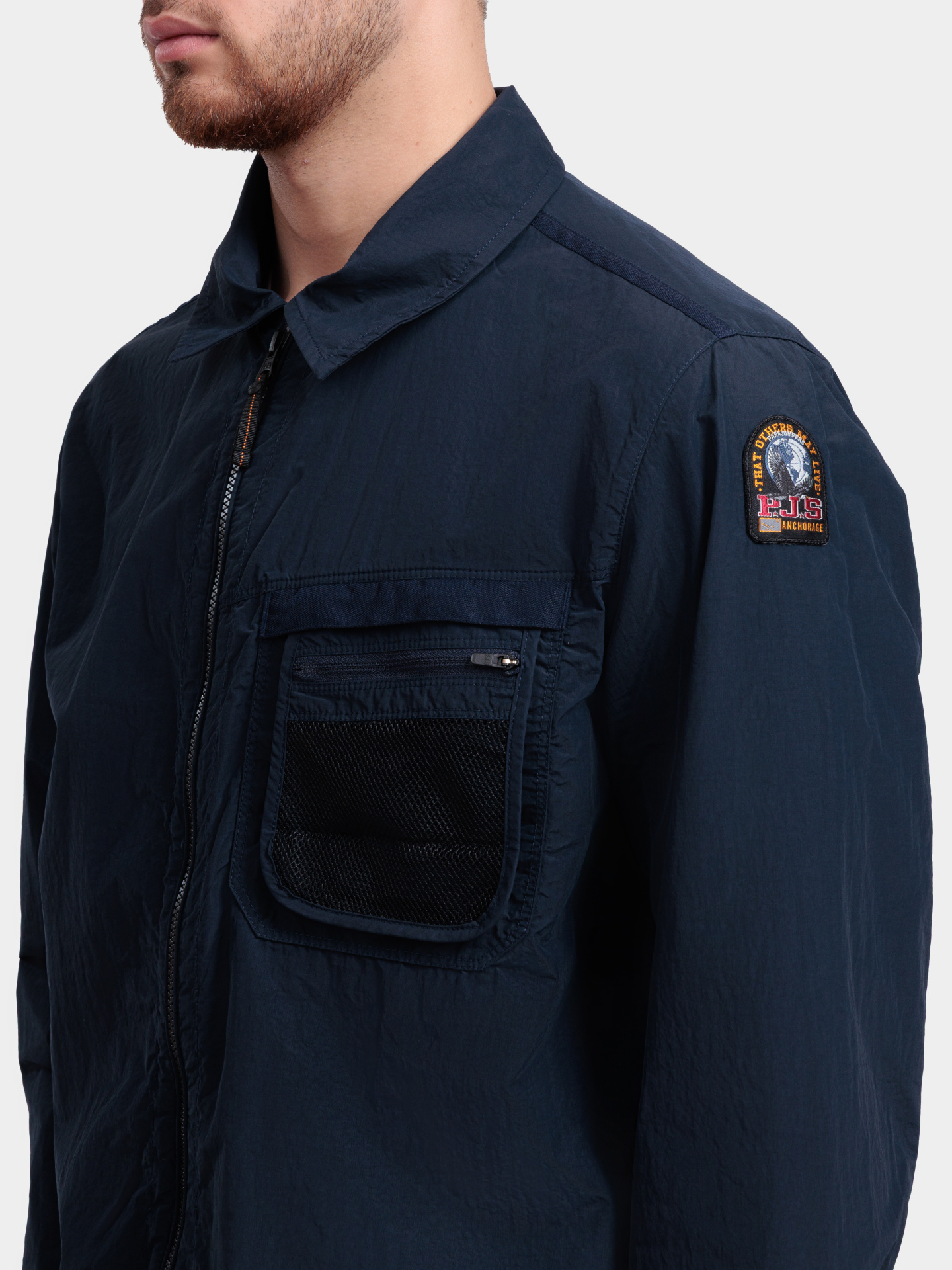 Куртка-рубашка Parajumpers SJ01 WYMOND 316 темно-синяя мужская на молнии — купить в интернет-магазине Verdistore