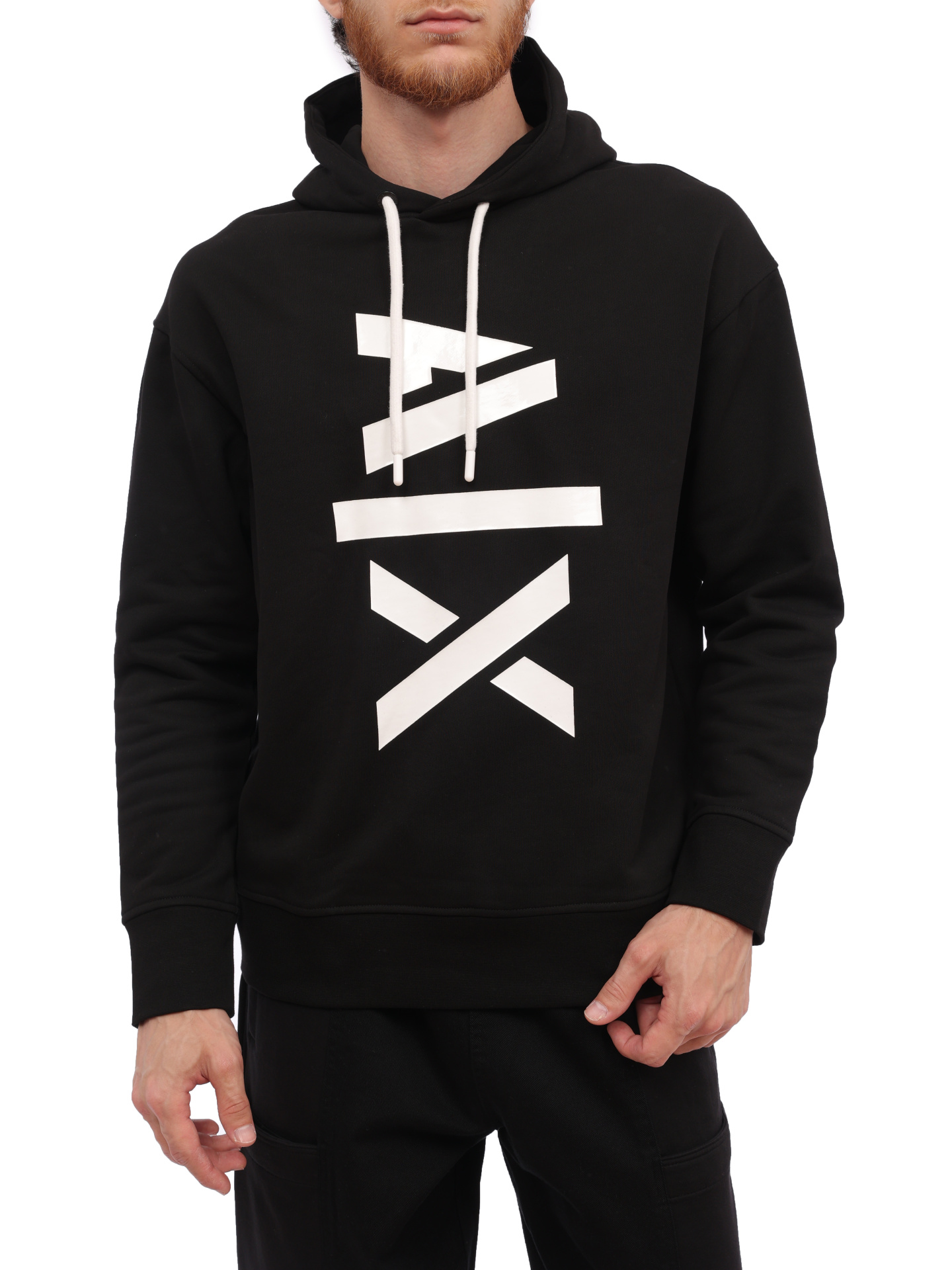 Худи Armani Exchange 6RZB18 ZNUWZ 1510 черное мужское с логотипом  — купить в интернет-магазине Verdistore