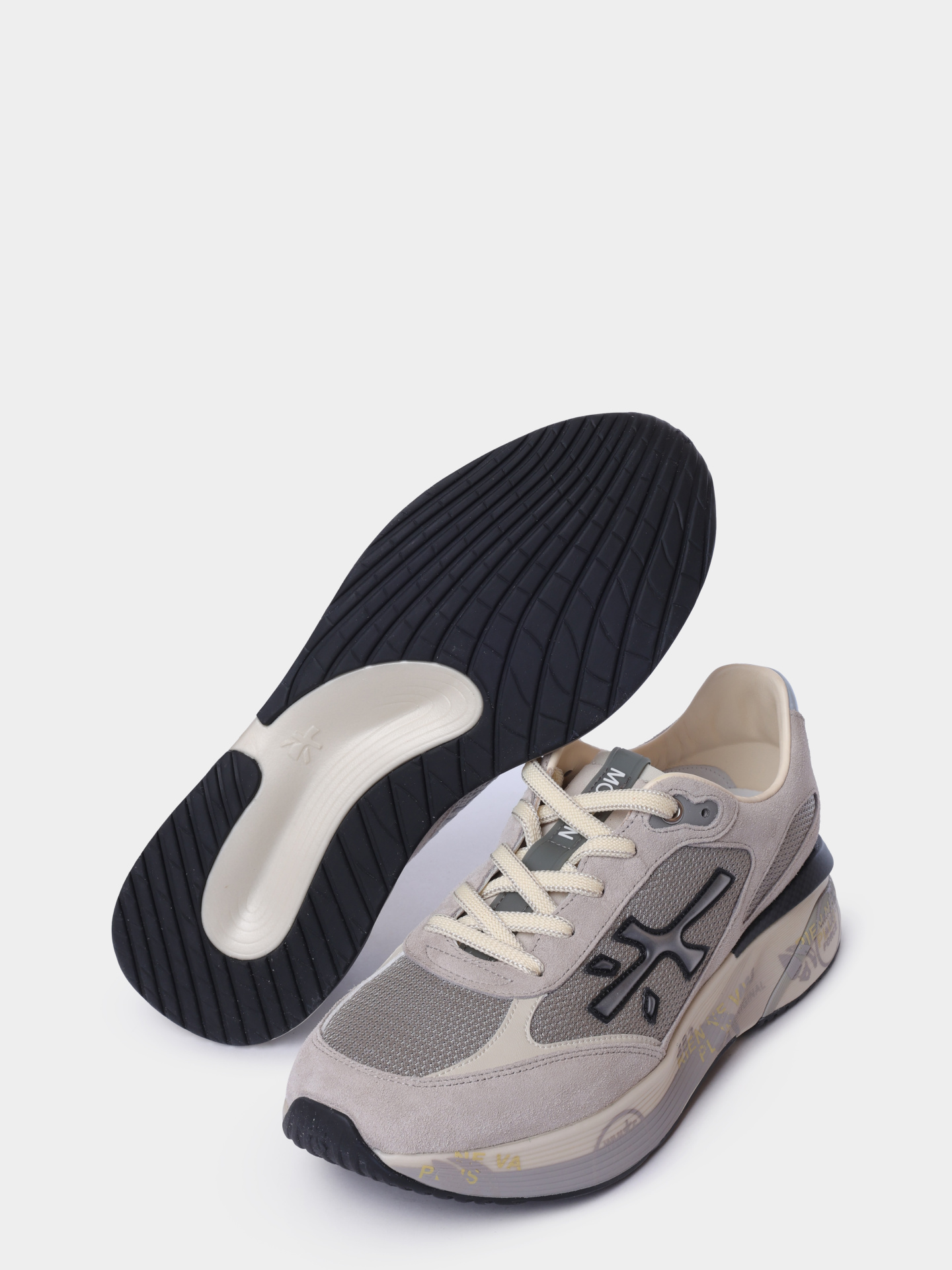 Кроссовки Premiata Sport MOERUN VAR 7304 светло-серые мужские комбинированные — купить в интернет-магазине Verdistore