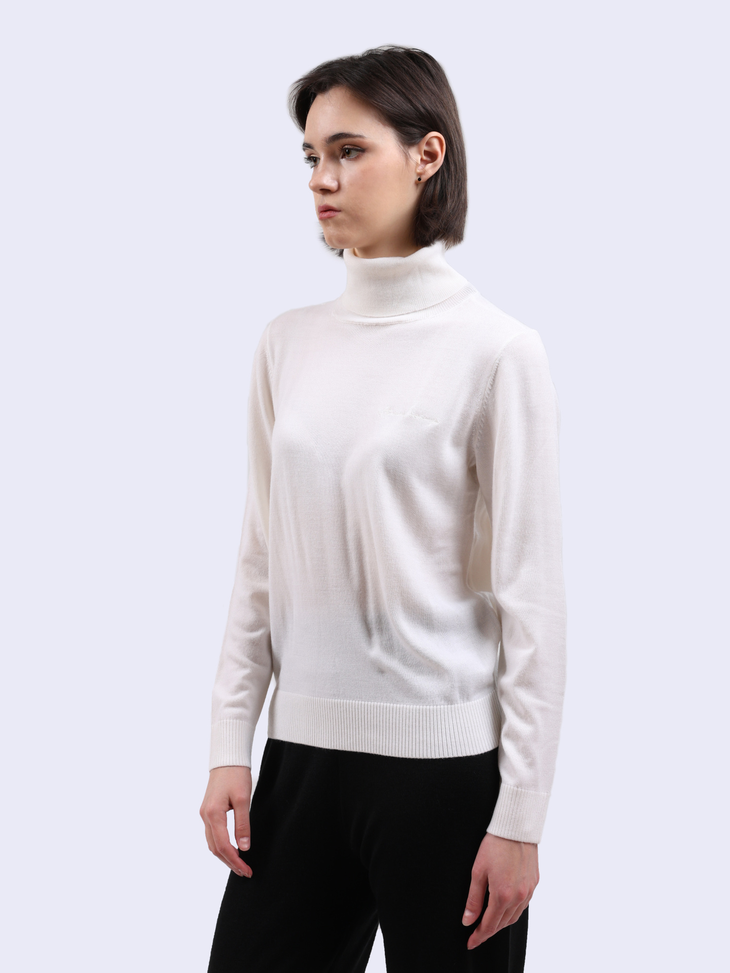 Свитер Armani Exchange 6DYM1K YME3Z 1130 белый женский с высоким горлом — купить в интернет-магазине Verdistore