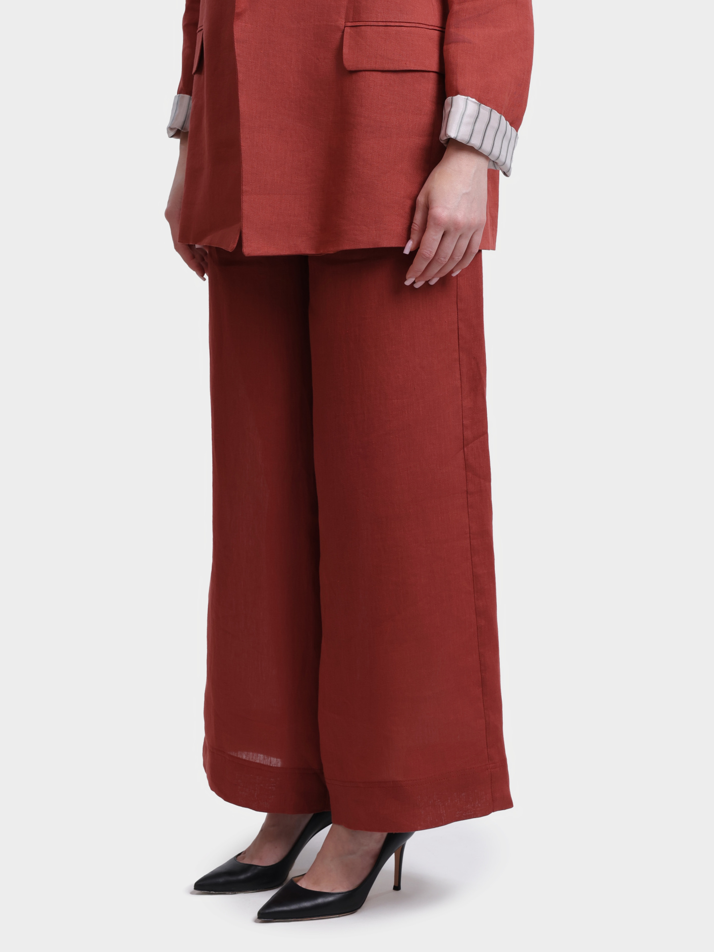 Брюки Marella Sport MLSUOMO 004 террактовые женские прямого кроя — купить в интернет-магазине Verdistore