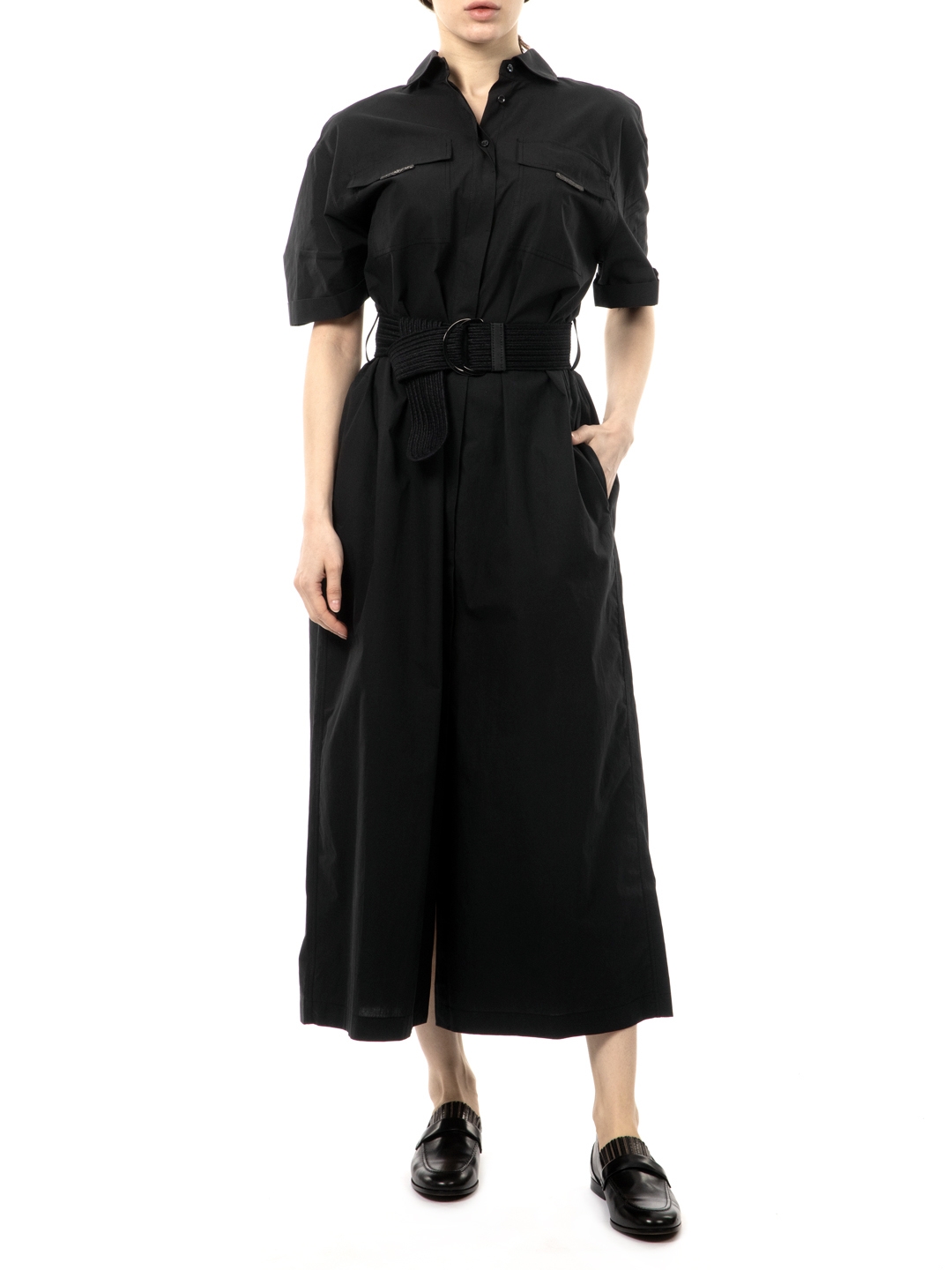 Платье Brunello Cucinelli MH127AFM24 C101 хлопковое женское с поясом — купить в интернет-магазине Verdistore