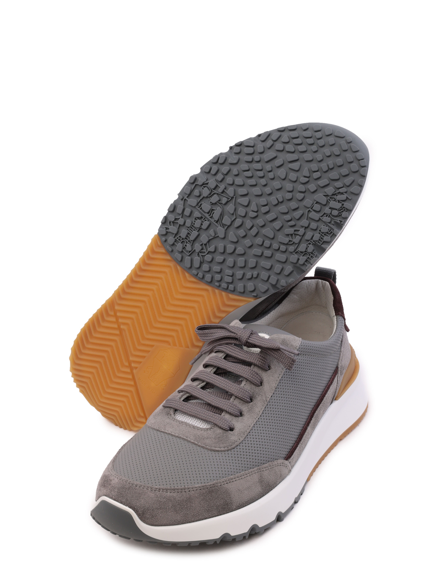 Кроссовки Brunello Cucinelli MZUFLB2183 CLZ24 комбинированные мужские с перфорацией — купить в интернет-магазине Verdistore