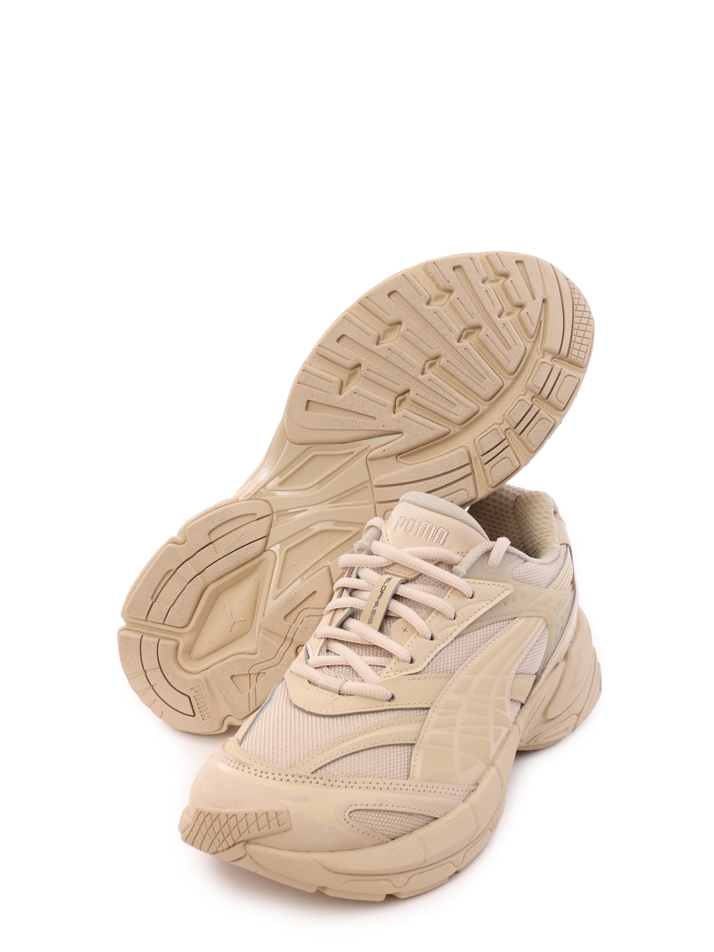 Кроссовки бежевые комбинированные на массивной подошве — купить в интернет-магазине Verdistore