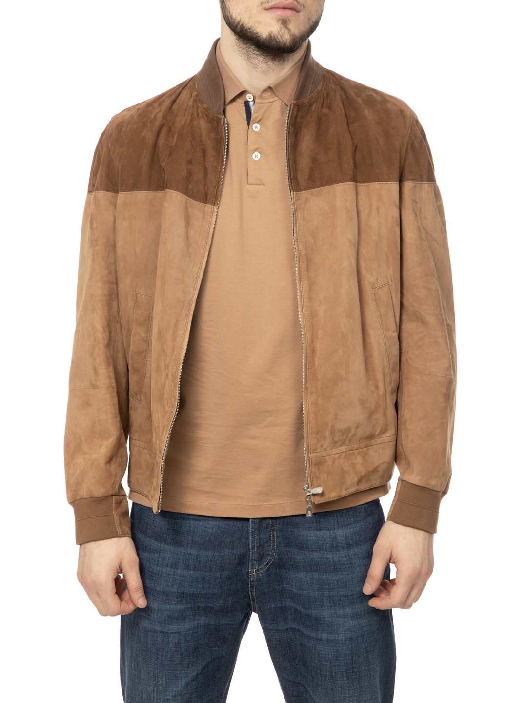 Бомбер Brunello Cucinelli MPCLN1806 замшевый мужской — купить в интернет-магазине Verdistore