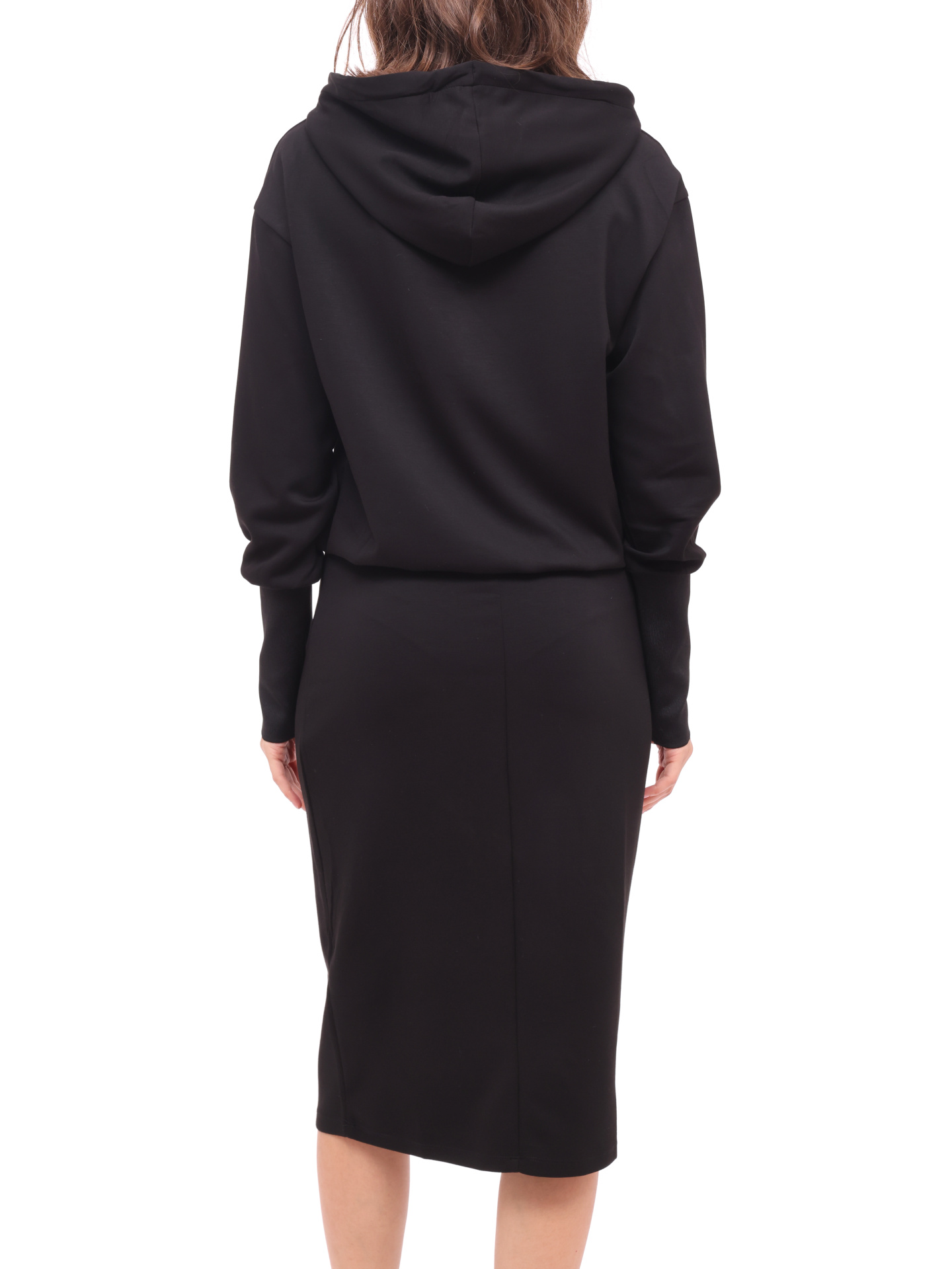 Платье Armani Exchange 6KYAAB YJ7RZ 1200 черное женское с капюшоном — купить в интернет-магазине Verdistore