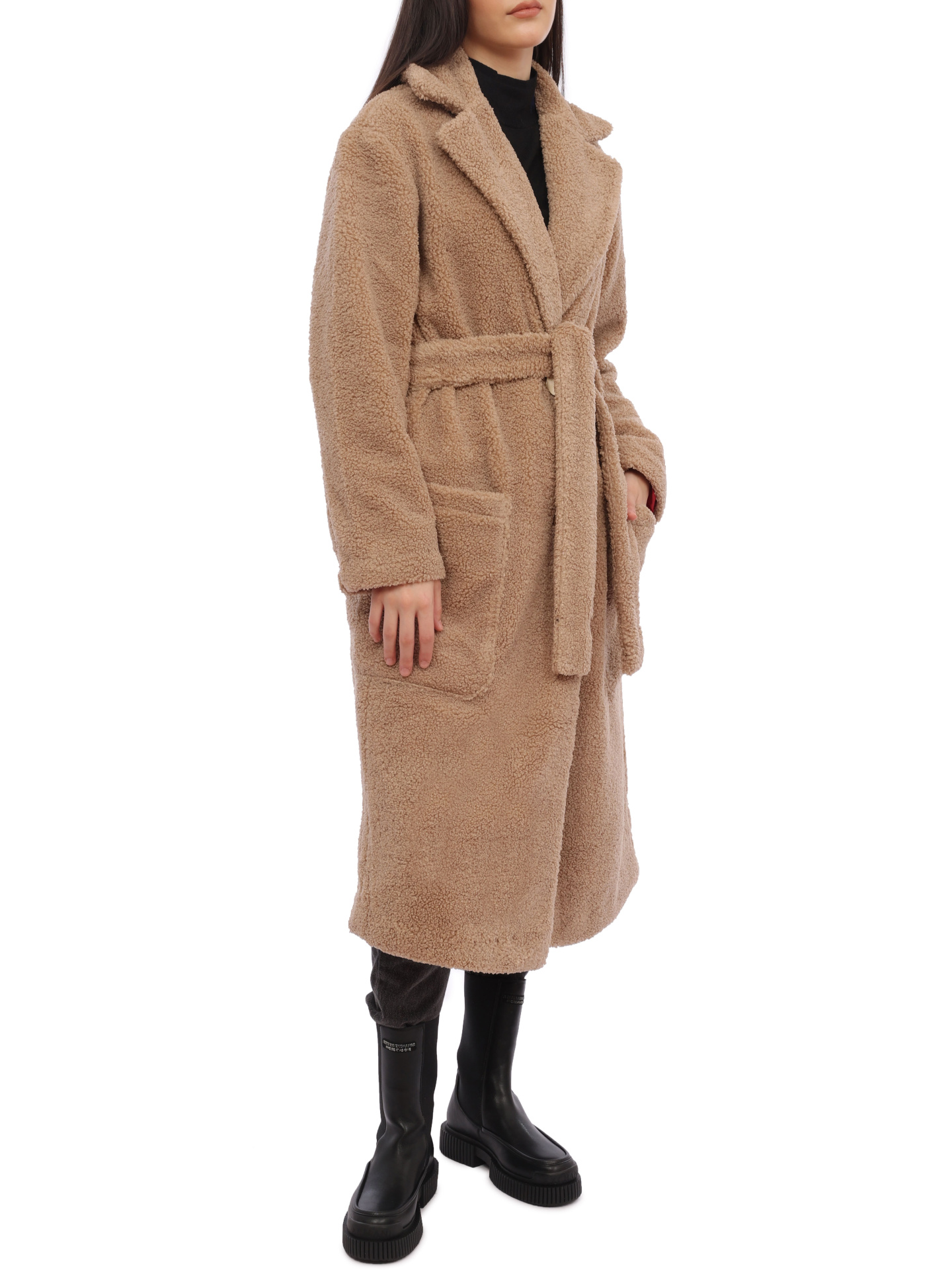 Пальто Armani Exchange 6RYL04 YJFAZ 0748 бежевое женское из экомеха — купить в интернет-магазине Verdistore