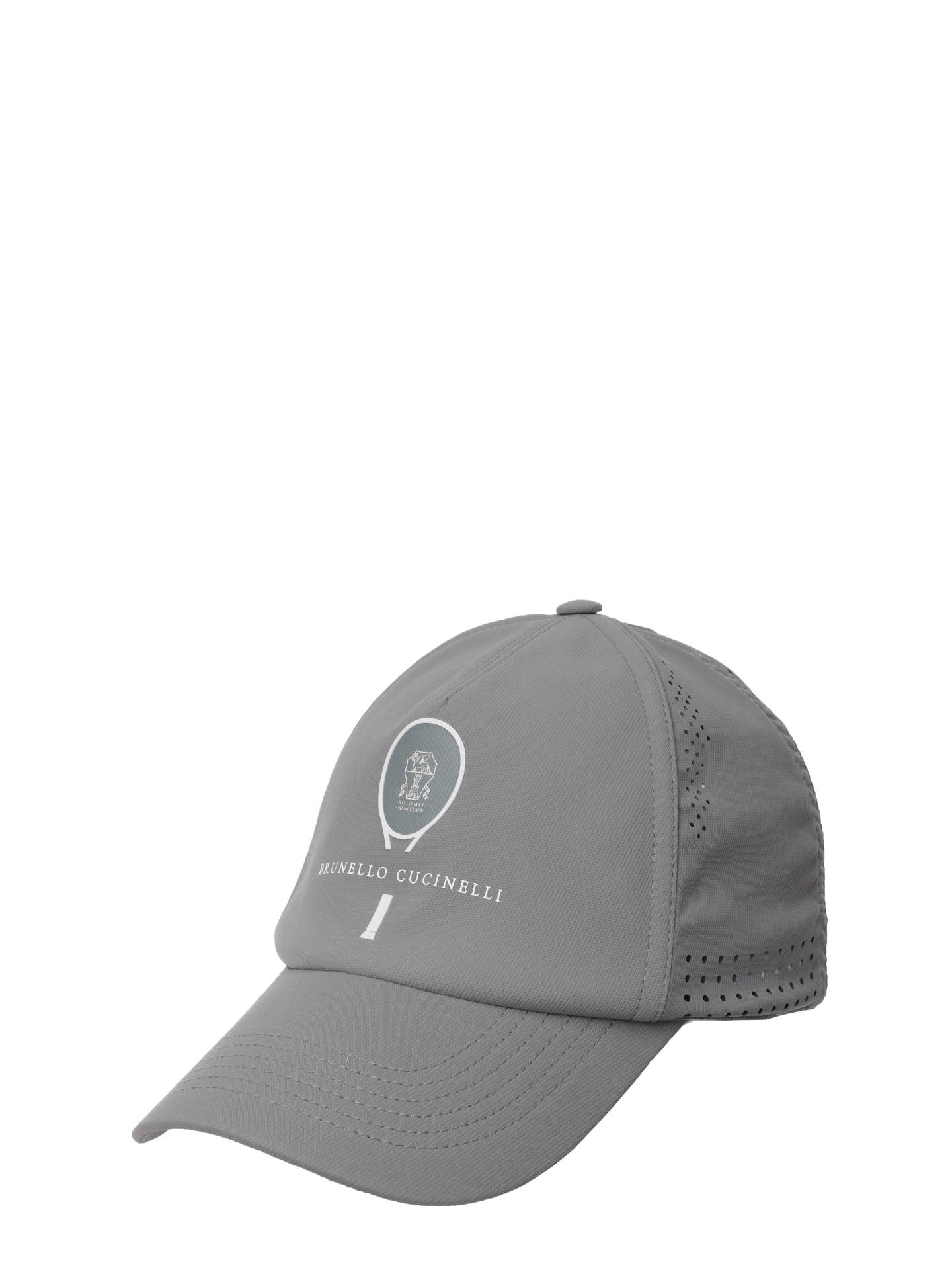 Бейсболка Brunello Cucinelli MCAP9910T CJJ59 серая мужская с перфорацией — купить в интернет-магазине Verdistore