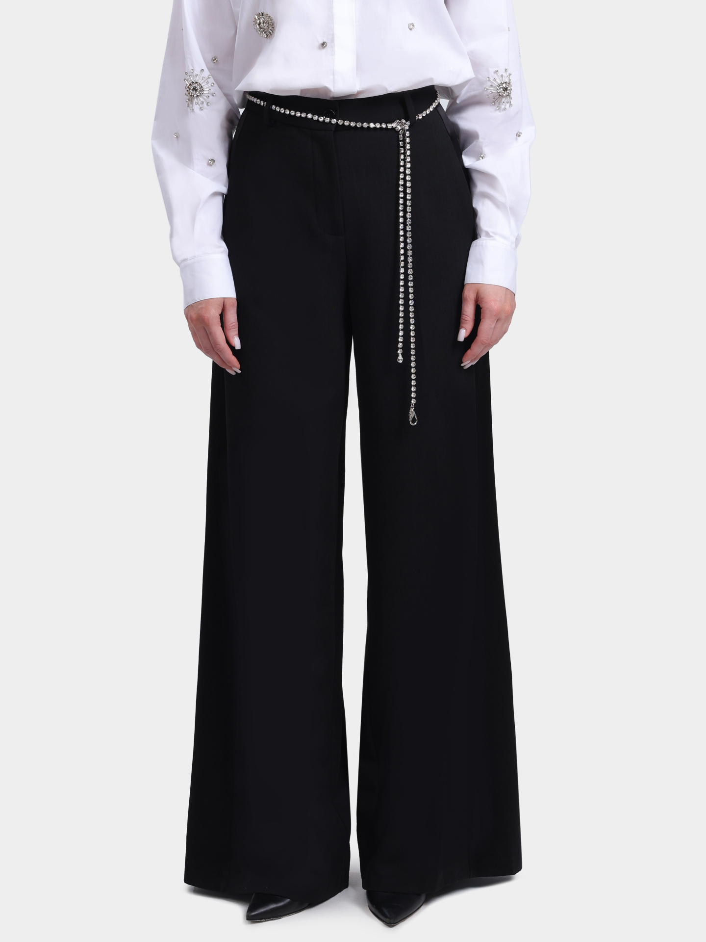 Брюки Pinko 106397 A35I Z99 чрные женские с поясом-цепочкой — купить в интернет-магазине Verdistore