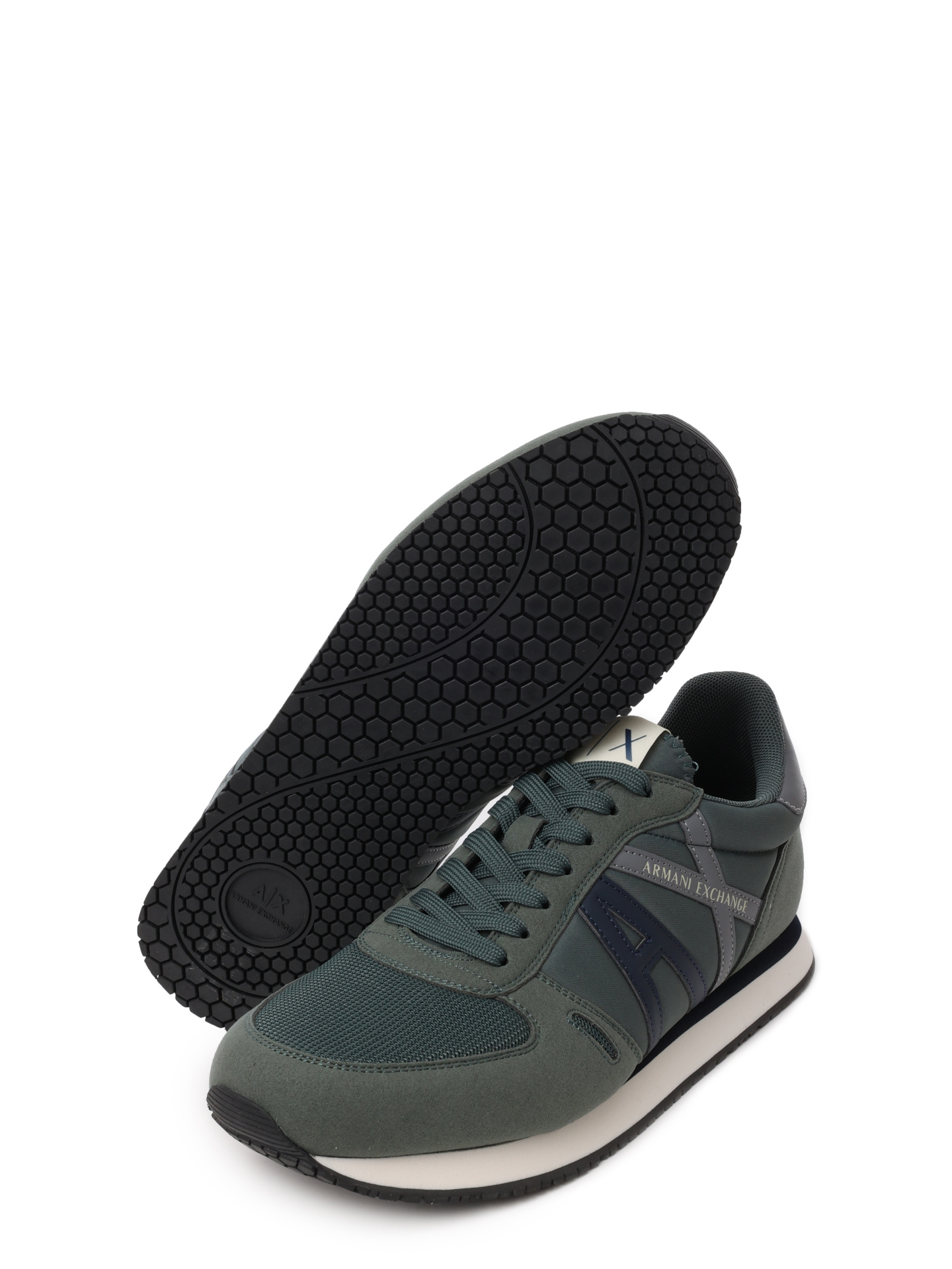 Кроссовки Armani Exchange XUX017 XCC68 T156 текстильные мужские с логотипом — купить в интернет-магазине Verdistore