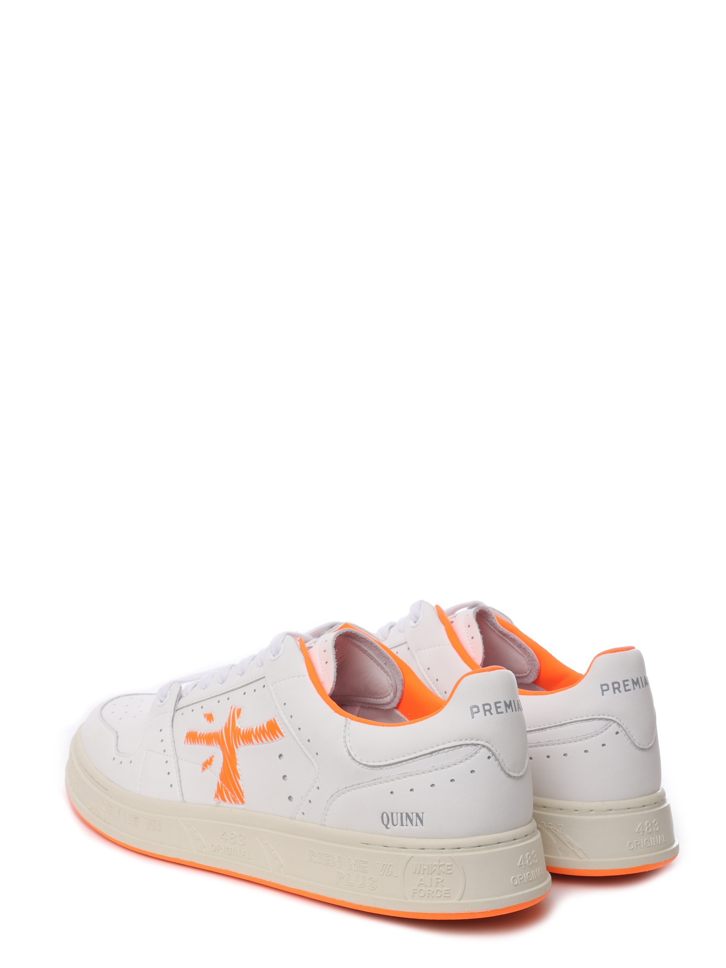 Кеды белые с оранжевыми вставками п бокам и на подошве — купить в интернет-магазине Verdistore