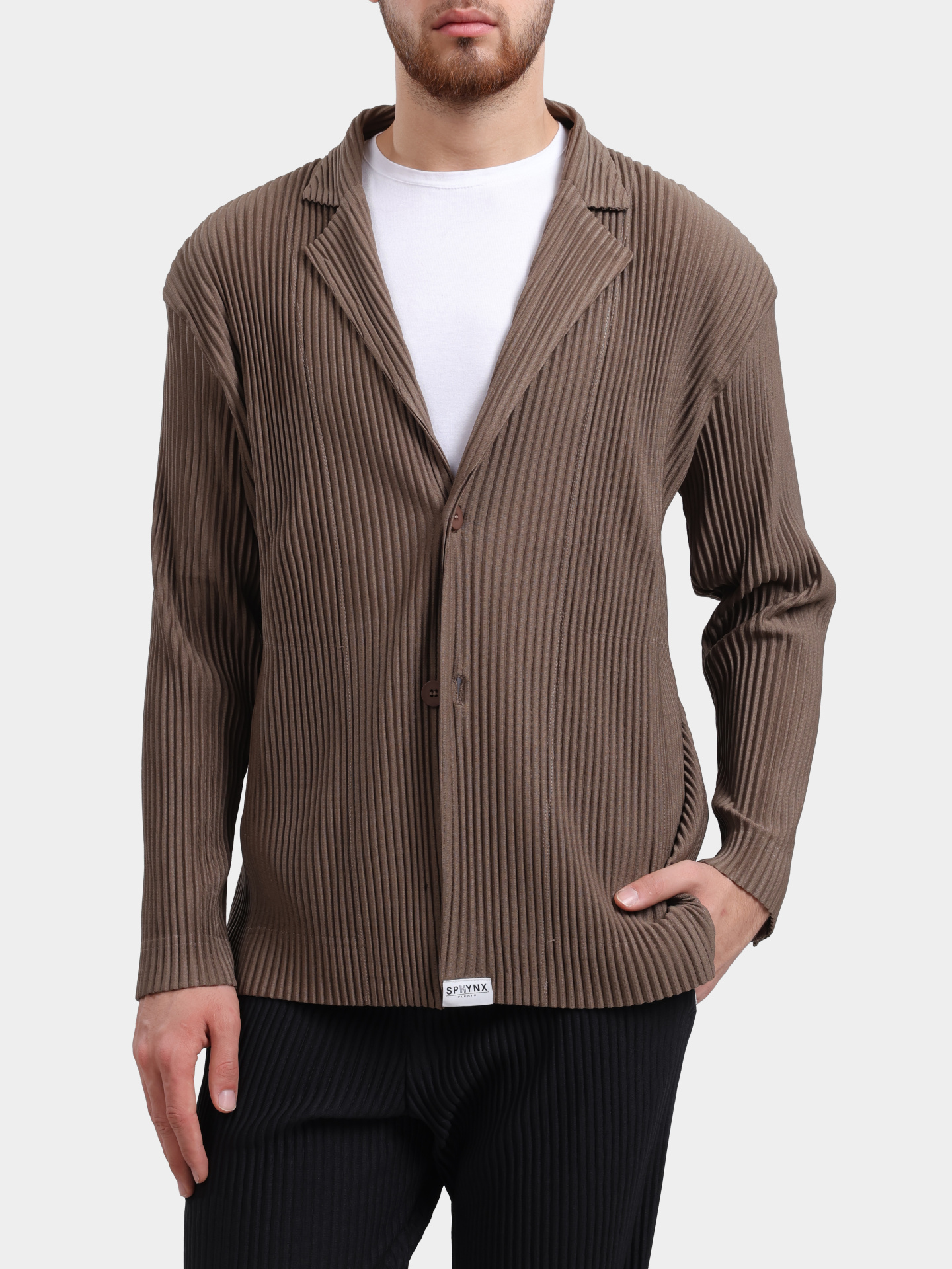Пиджак Sphynx pleats 3876-2 коричневый мужской плиссерованный — купить в интернет-магазине Verdistore