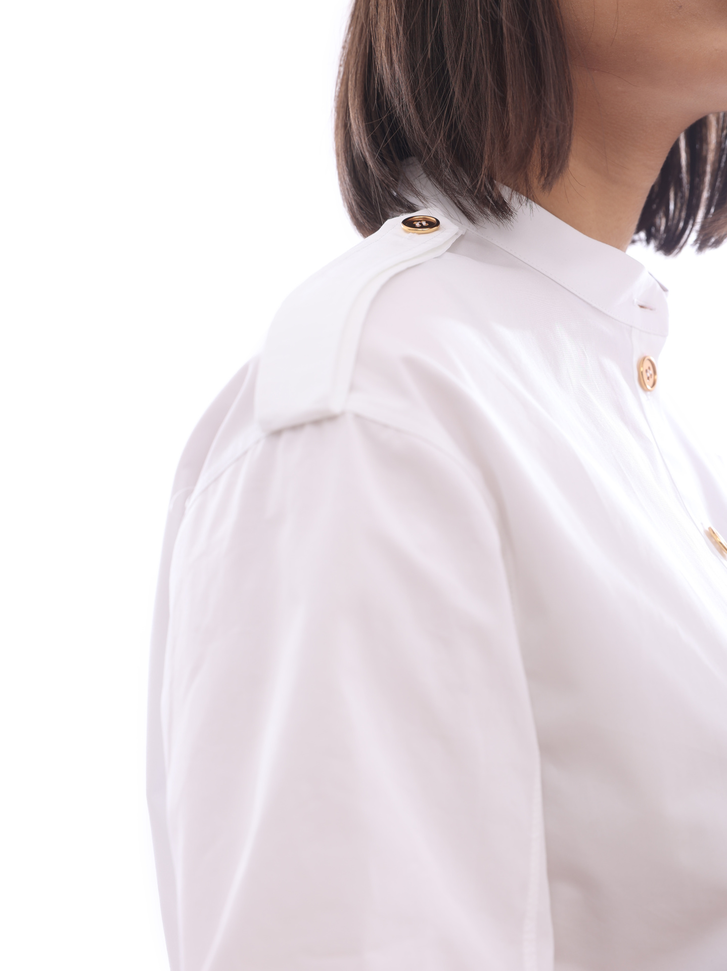 Блуза Alexander McQueen 686743-QAAAY 9000 белая женская из хлопка — купить в интернет-магазине Verdistore