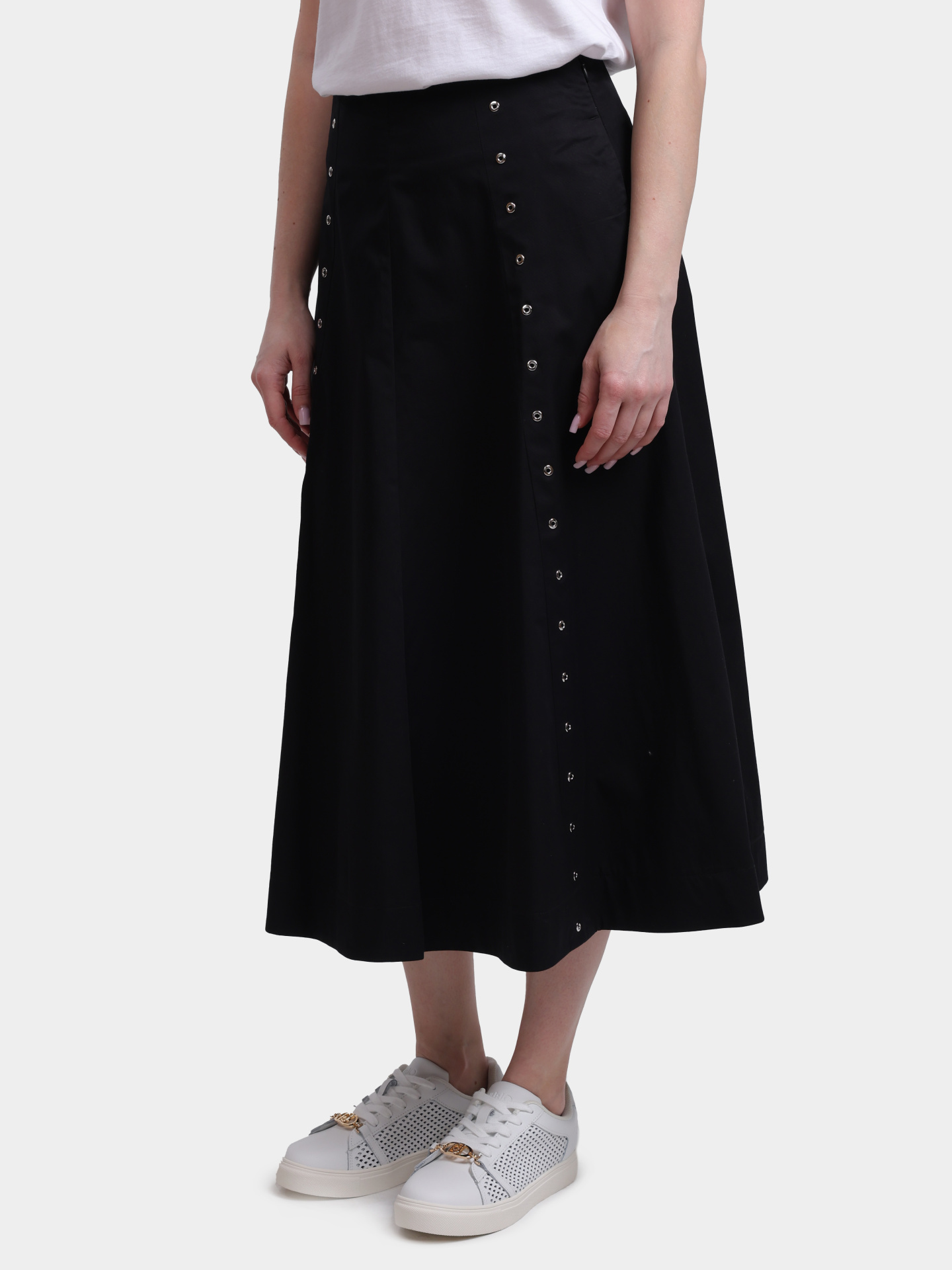 Юбка Marella Sport MLSTALAMO 005 черная женская хлопковая свободного кроя  — купить в интернет-магазине Verdistore