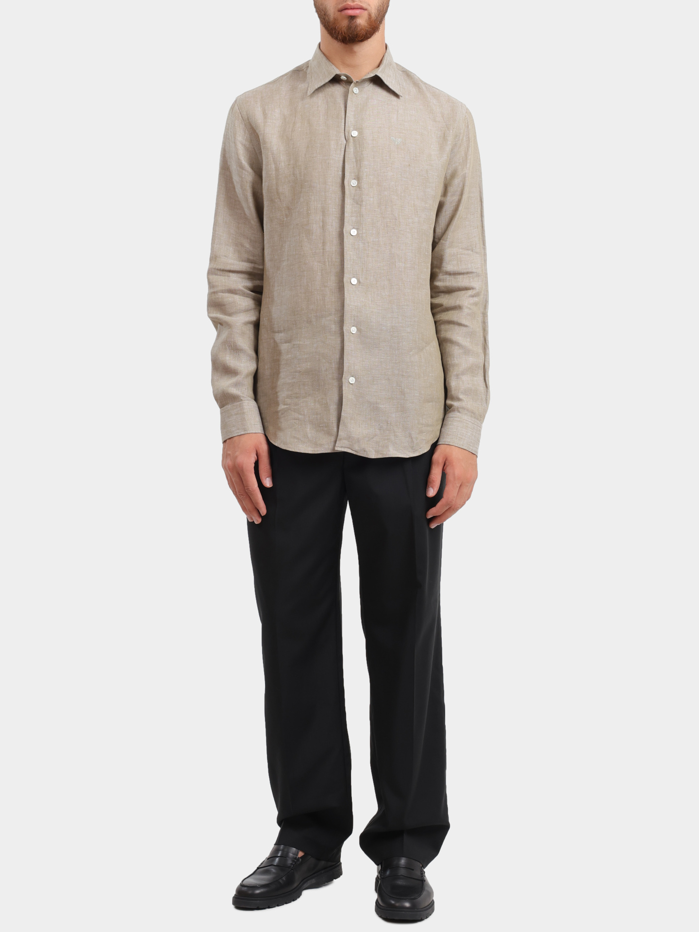 Рубашка Emporio Armani 01SM0L 010F9 542 льняная мужская — купить в интернет-магазине Verdistore