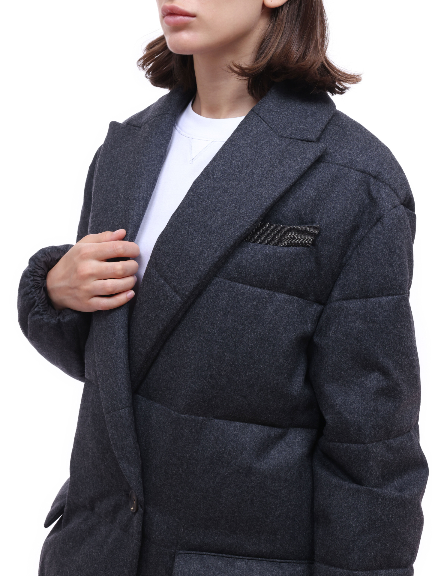 Пальто Brunello Cucinelli MT2269388 C004 пуховое женское — купить в интернет-магазине Verdistore